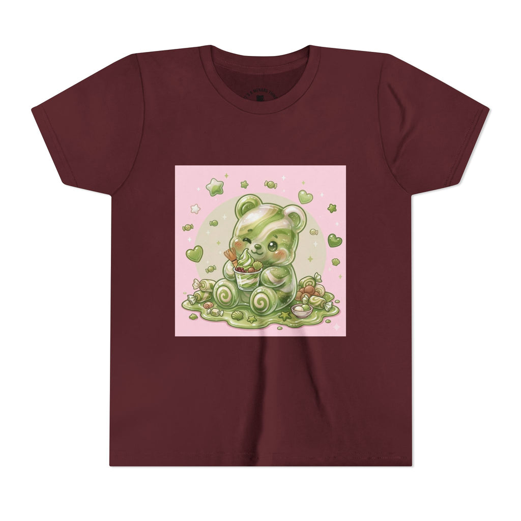 Matcha and Cream Gooey Gummy Bear Graphic Youth T-Shirt