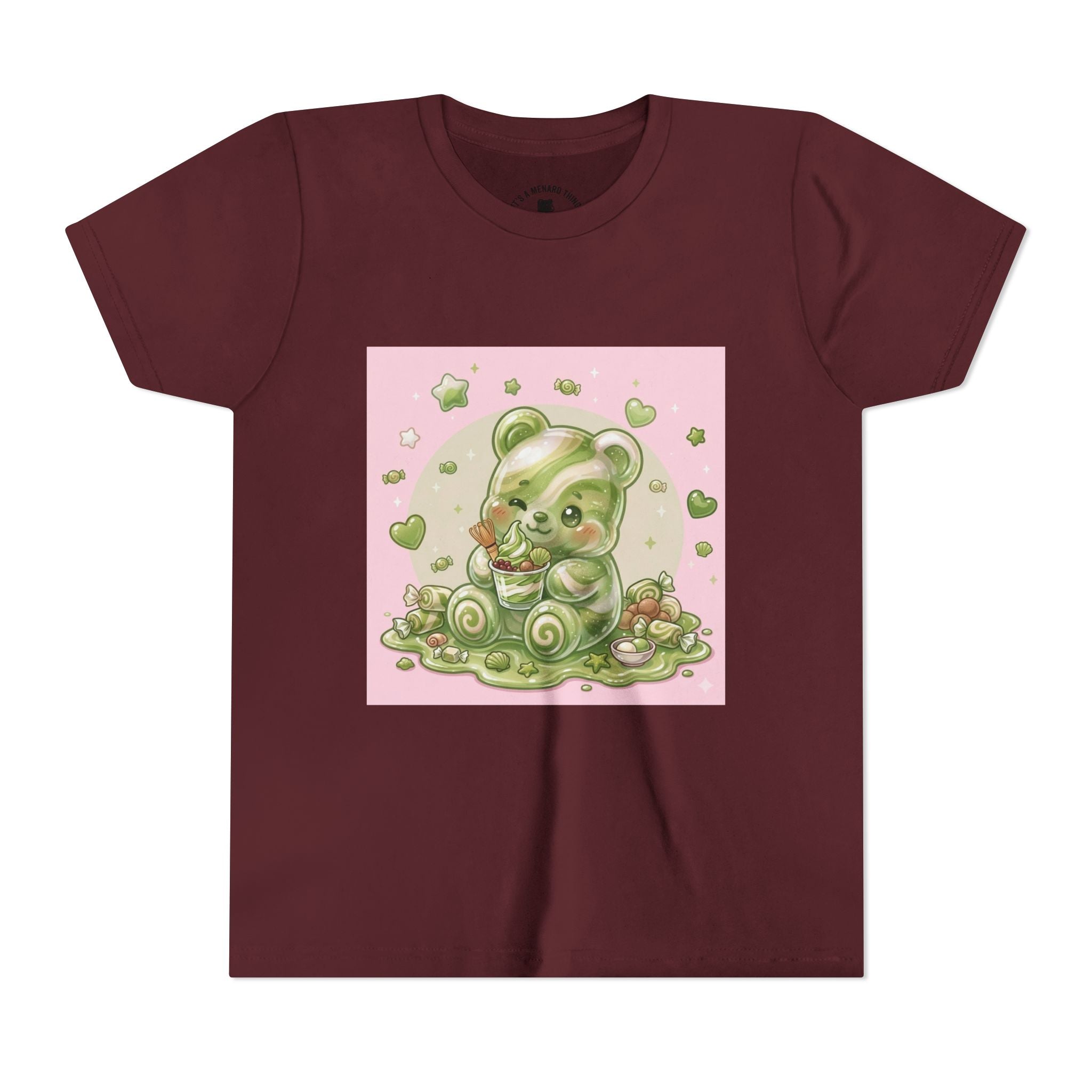 Matcha and Cream Gooey Gummy Bear Graphic Youth T-Shirt