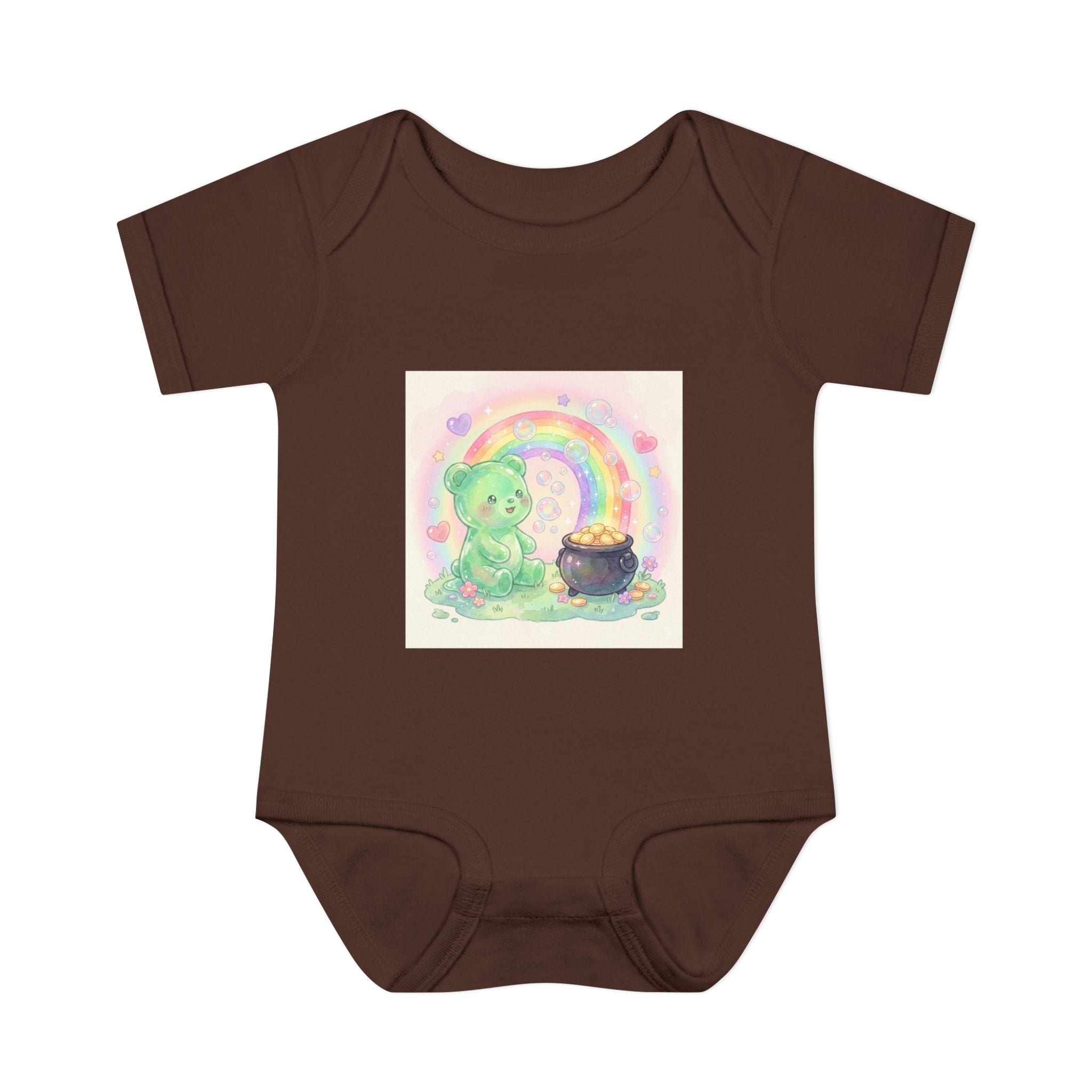 Rainbow Gooey Gummy Bear Found Inner Treasure – Cute St. Patrick’s Day Luck Baby Onesie