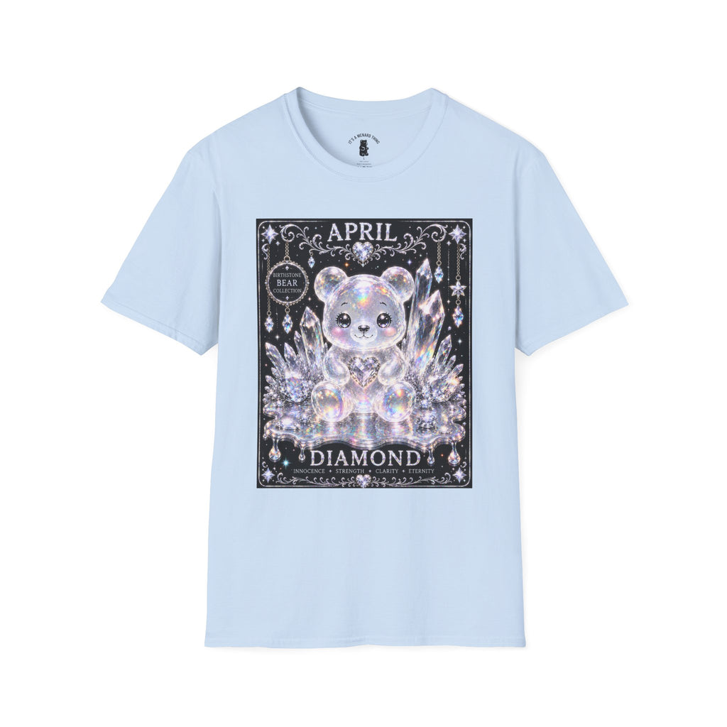 April, Diamond Birthstone Crystal Oozy Bear Friend Special Addition- Graphic Shirt
