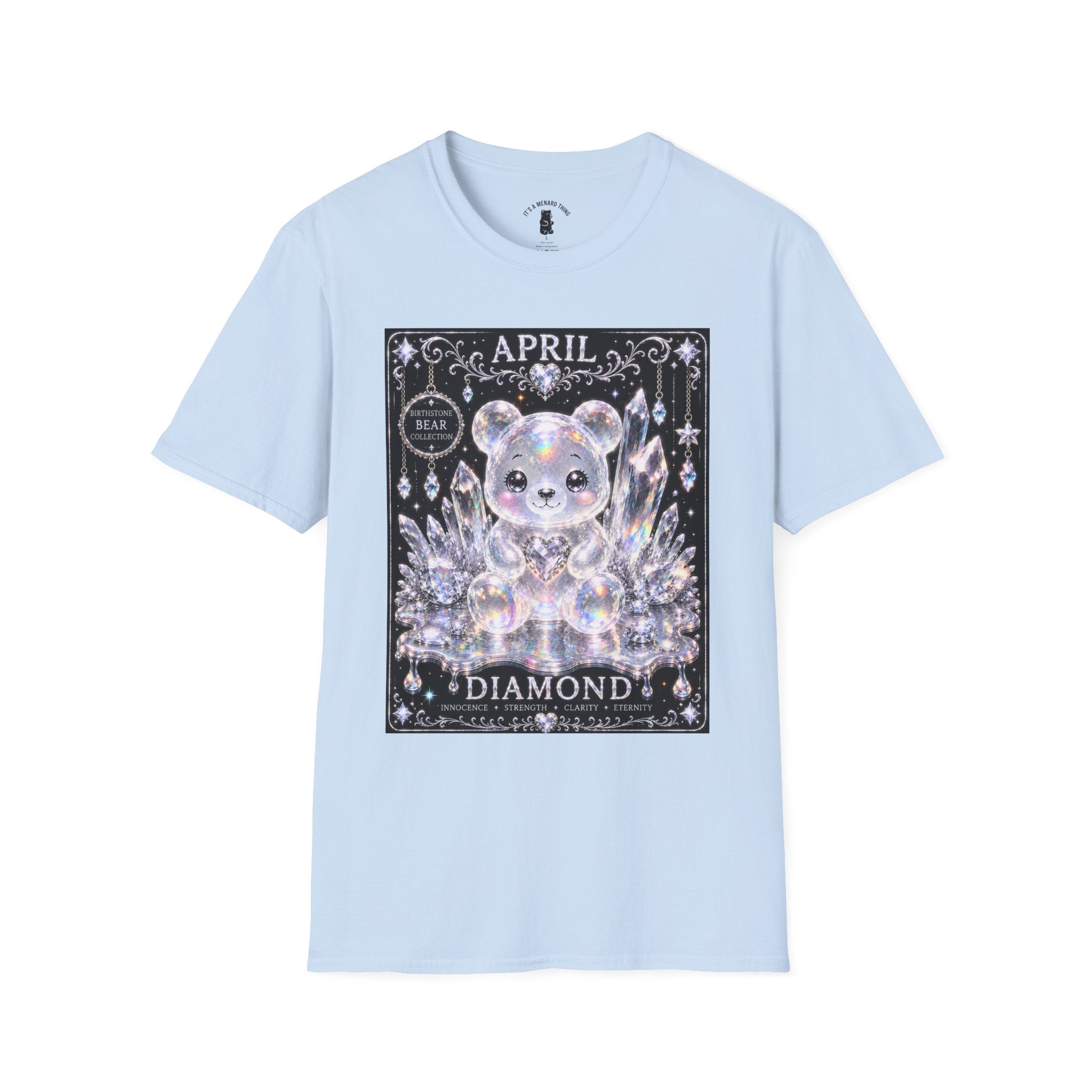 April, Diamond Birthstone Crystal Oozy Bear Friend Special Addition- Graphic Shirt