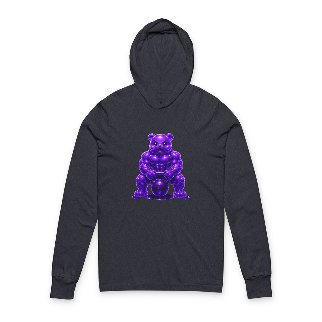 Lifting up the Kettlebell, Violet Oozy Buff Bear Gym Special- Adult Work Out Sweatshirt