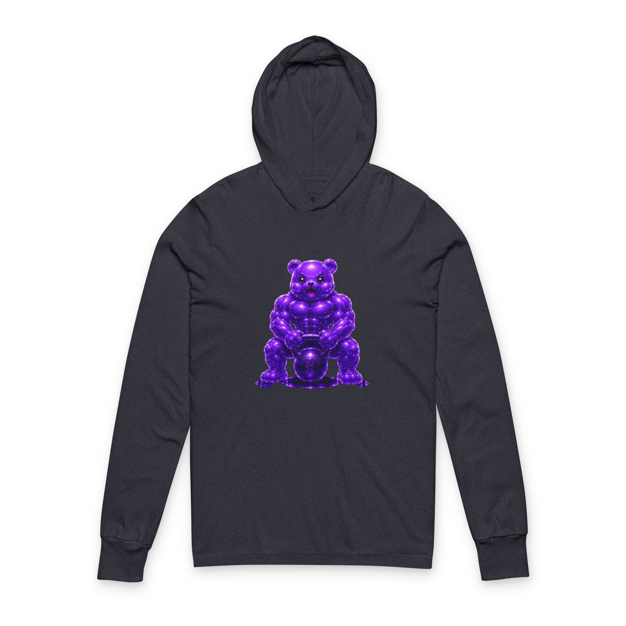 Lifting up the Kettlebell, Violet Oozy Buff Bear Gym Special- Adult Work Out Sweatshirt