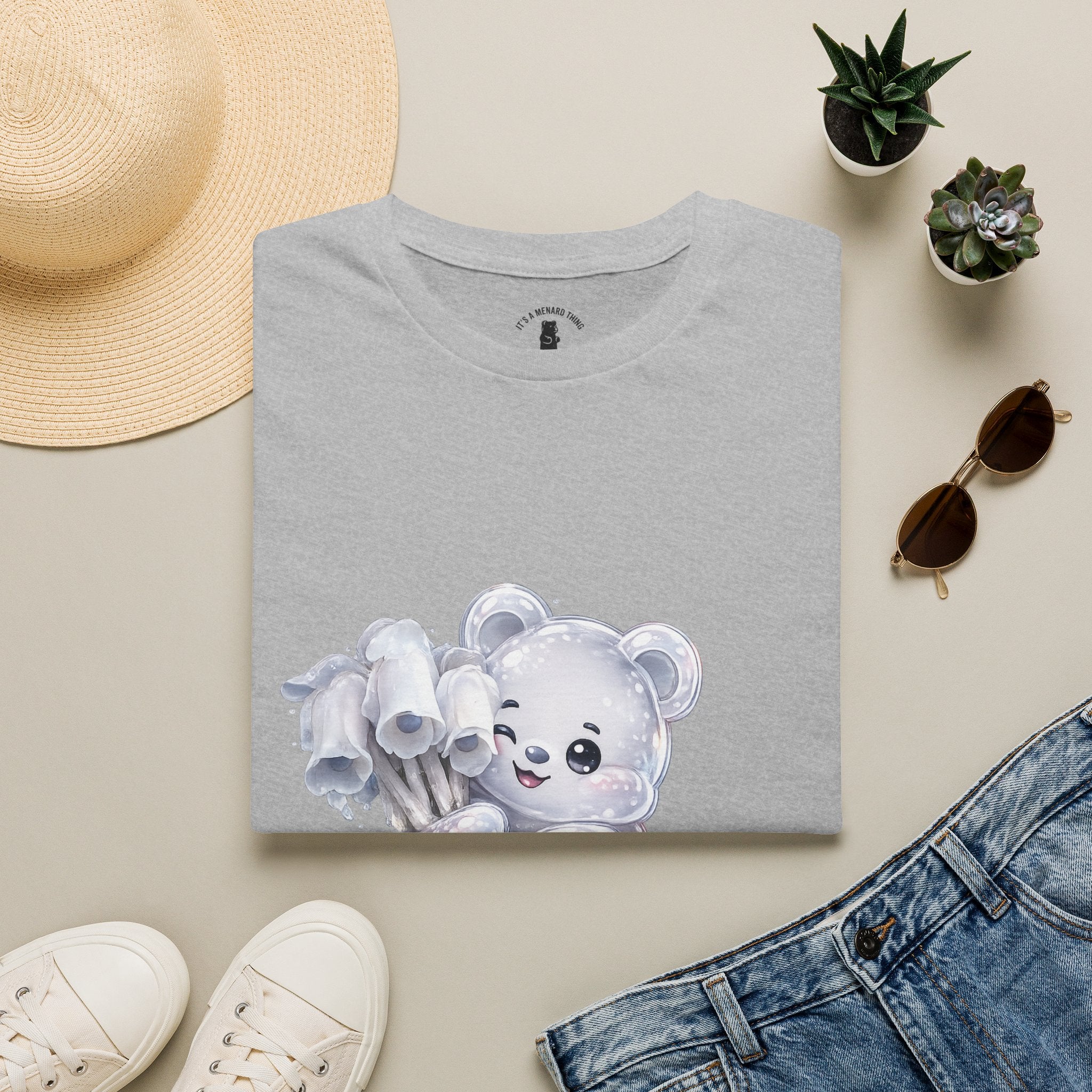 Special Ghost Pipe Mushroom Cluster, White Oozy Bear Gummy Friend- Graphic Shirt