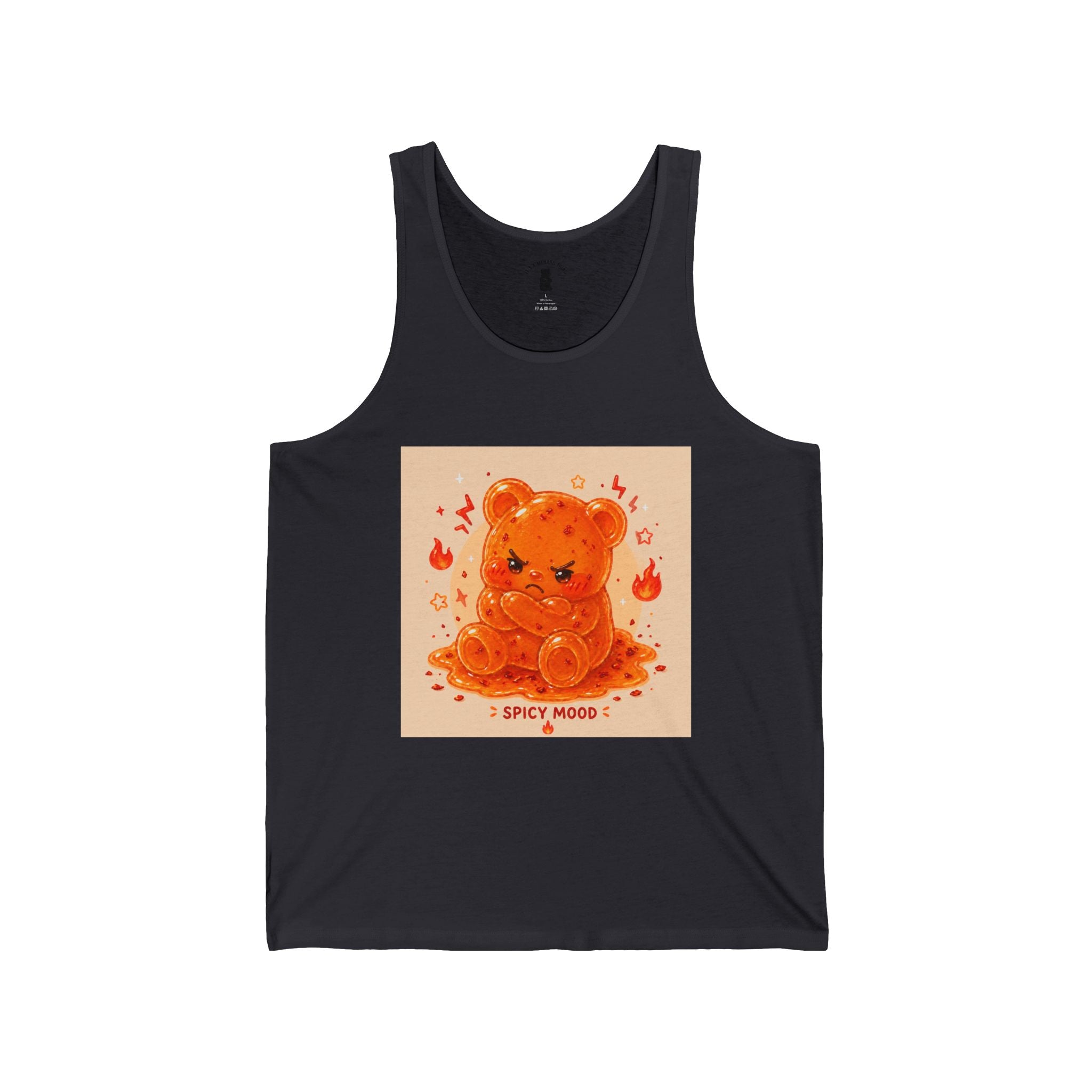 Spicy Mood Orange Pepper flaked Gooey Gummy Bear - Kawaii Graphic Tank Top