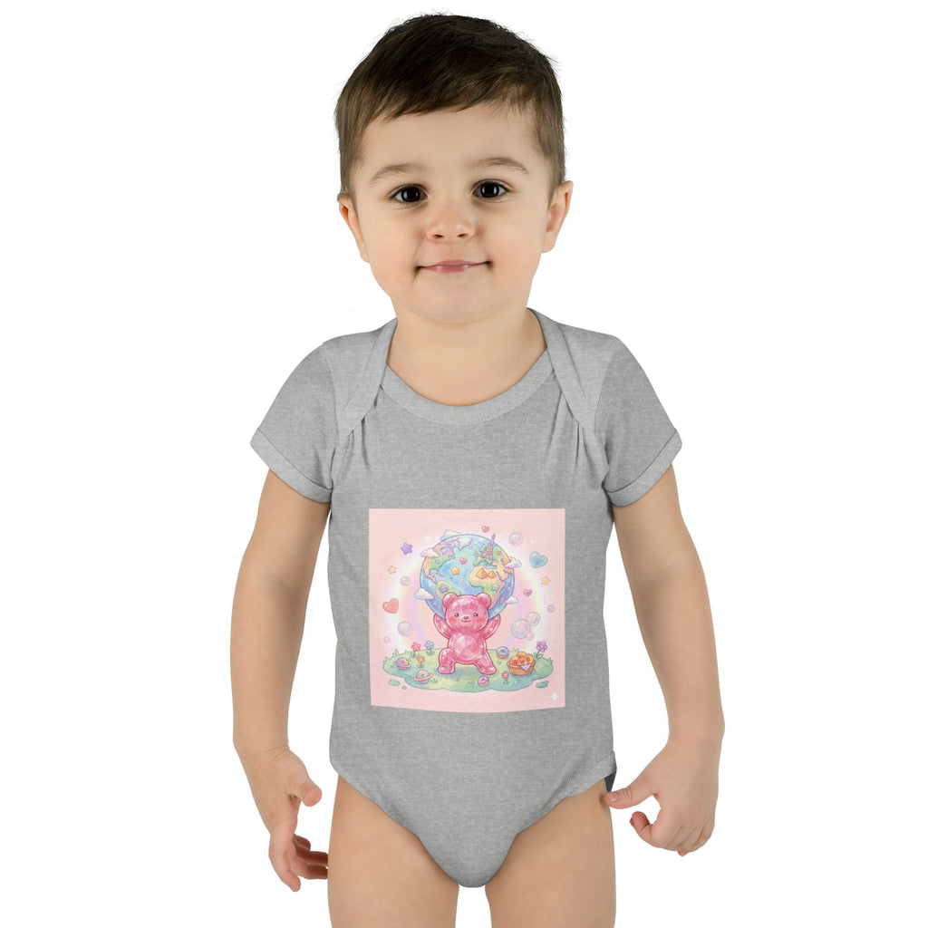 Infant Bodysuit — World Atlas Gummy bear Design