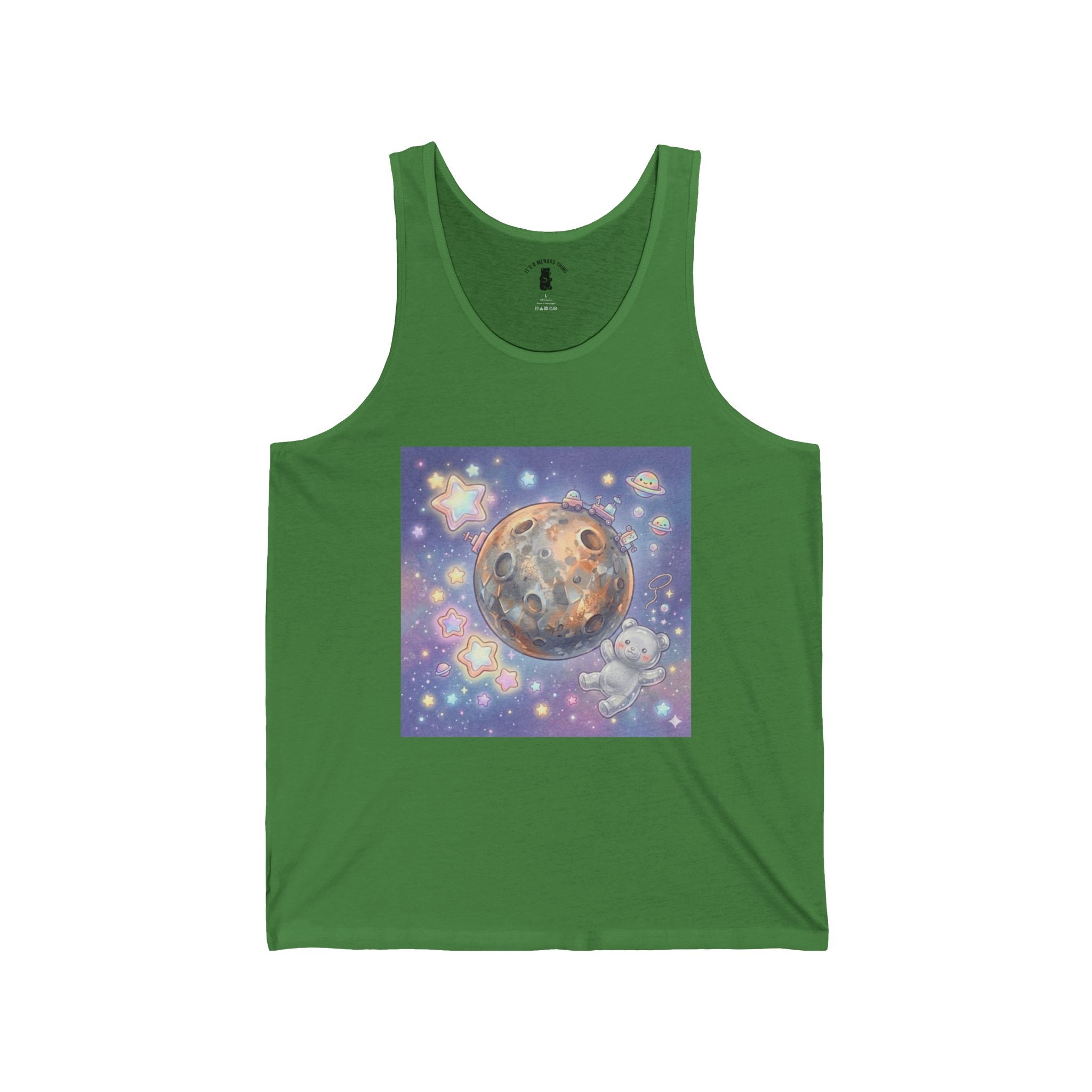Think of Me and Say Mercury, Special Silver Gooey Gummy Bear — Kawaii Illustration Tank Top