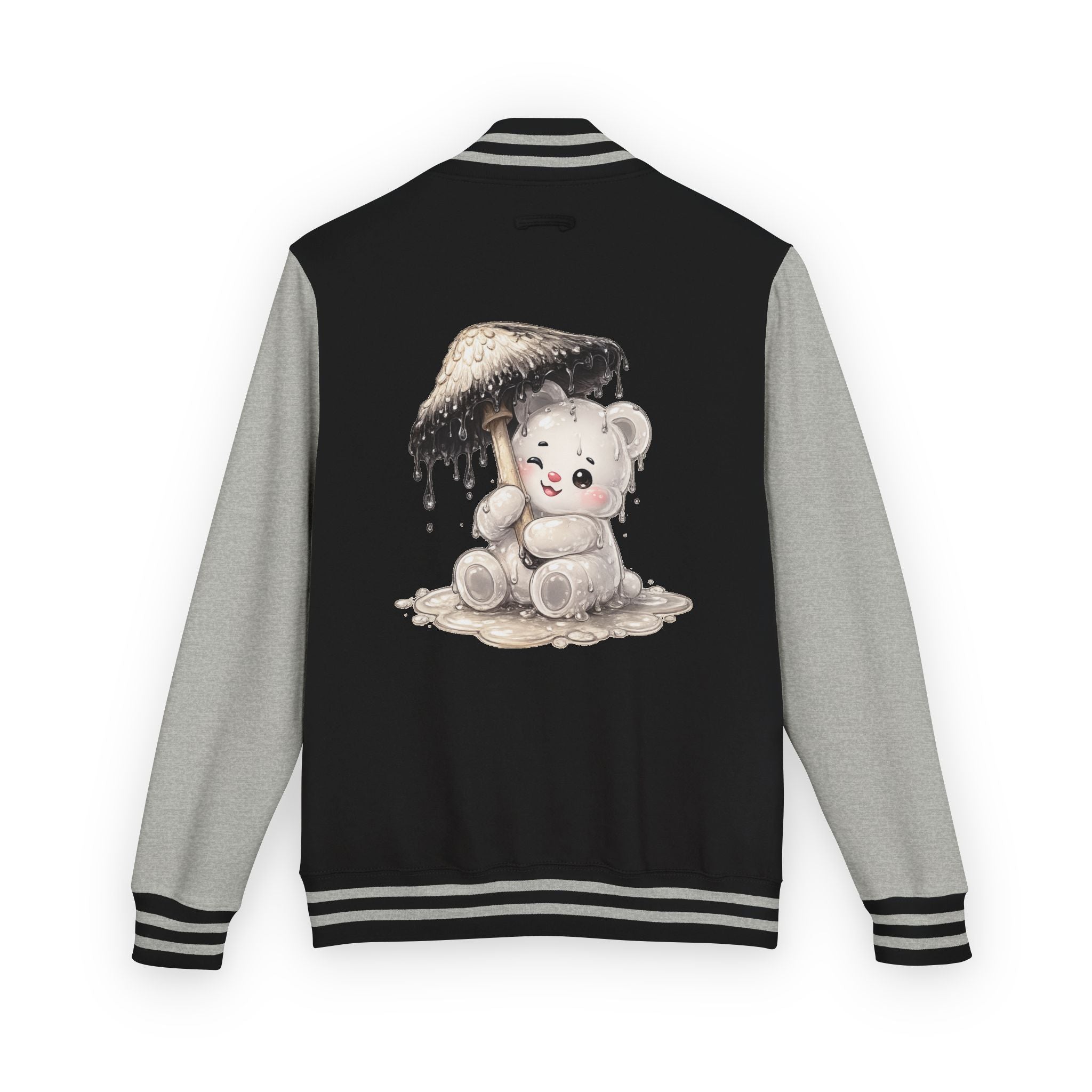 Pretty Ink Cap Mushroom, White Gooey Gummy Bear – Vintage Varsity Jacket