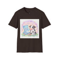 Blue Gooey Gummy Friend sharing Milk & Cookies — Pastel Graphic T-Shirt