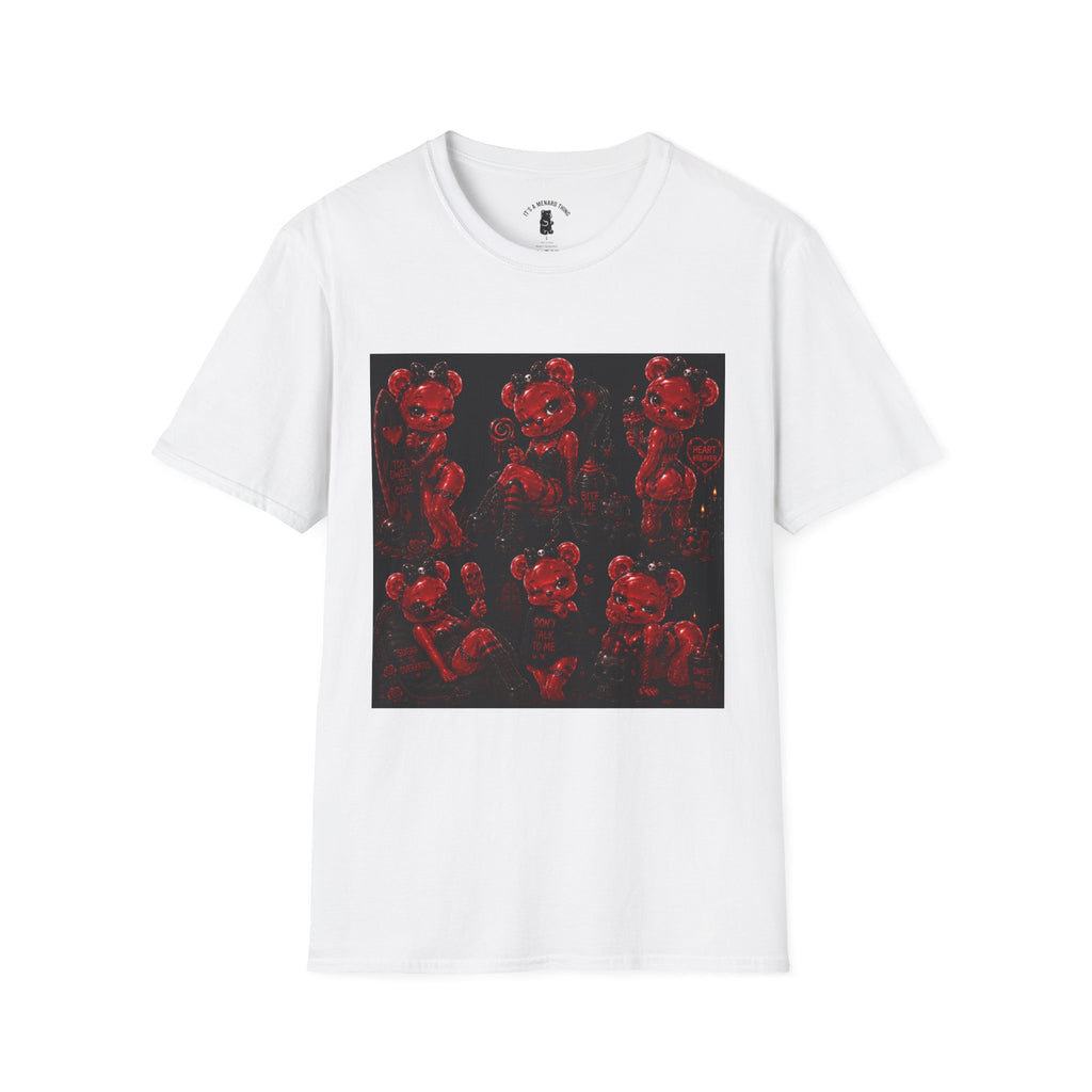 Punk Retro Crimson Red Oozy Bear Babe, Beach Pin Up Addition- Adult Graphic Shirt (18+)
