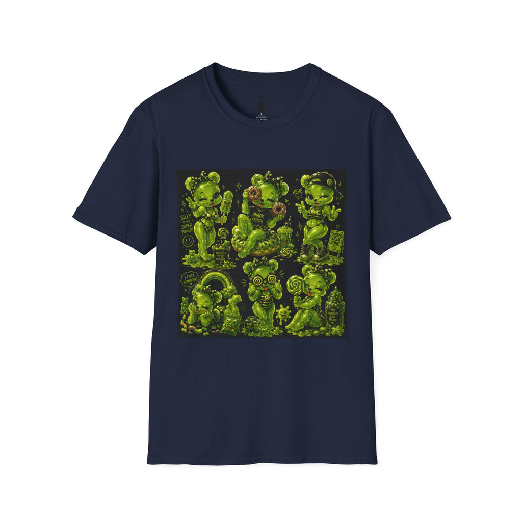 Lime Green Retro Oozy Bear Babe, Beach Pin Up- Adult Graphic Shirt (18+)