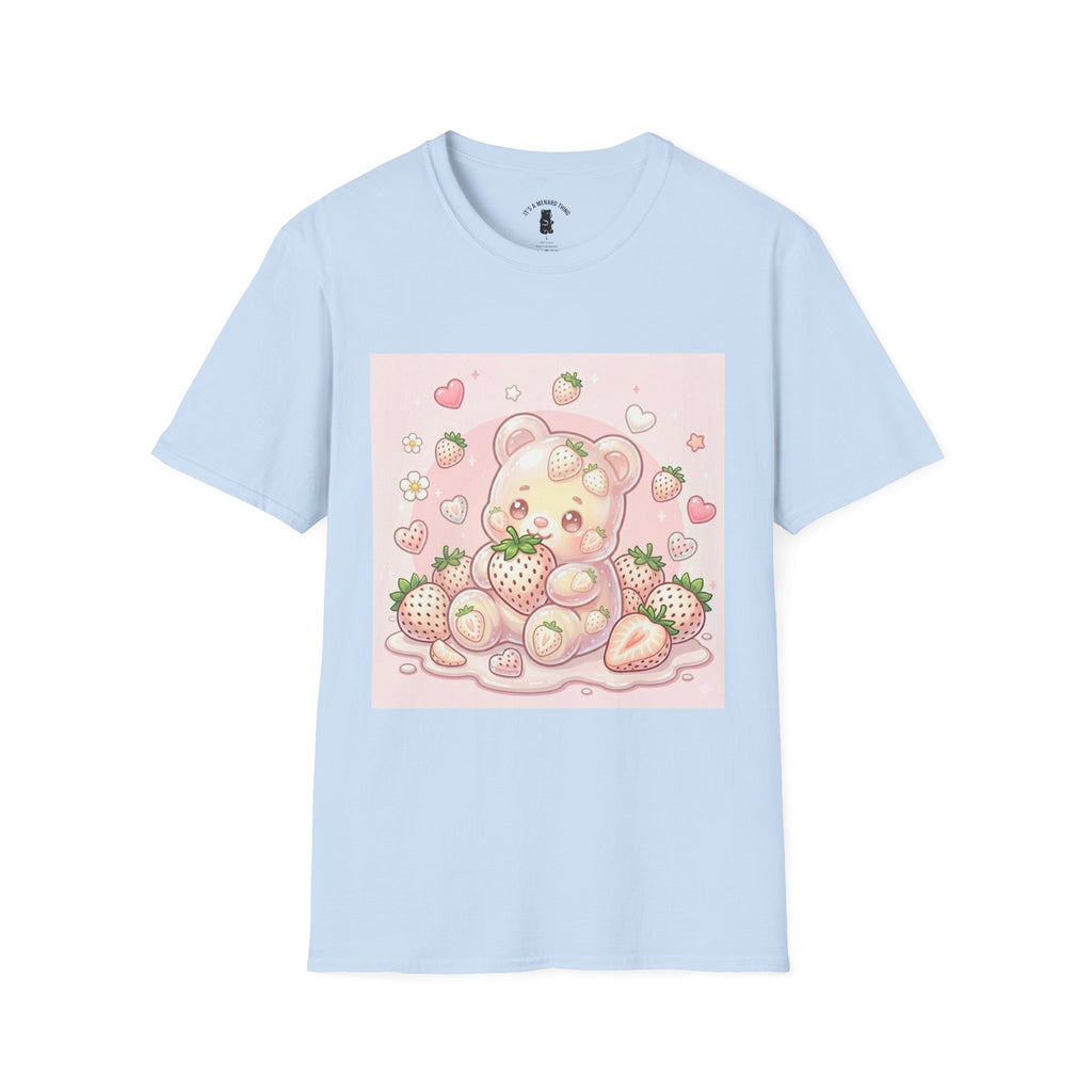Exotic White Strawberry Oozy Bear Friend — Kawaii Fruit Design