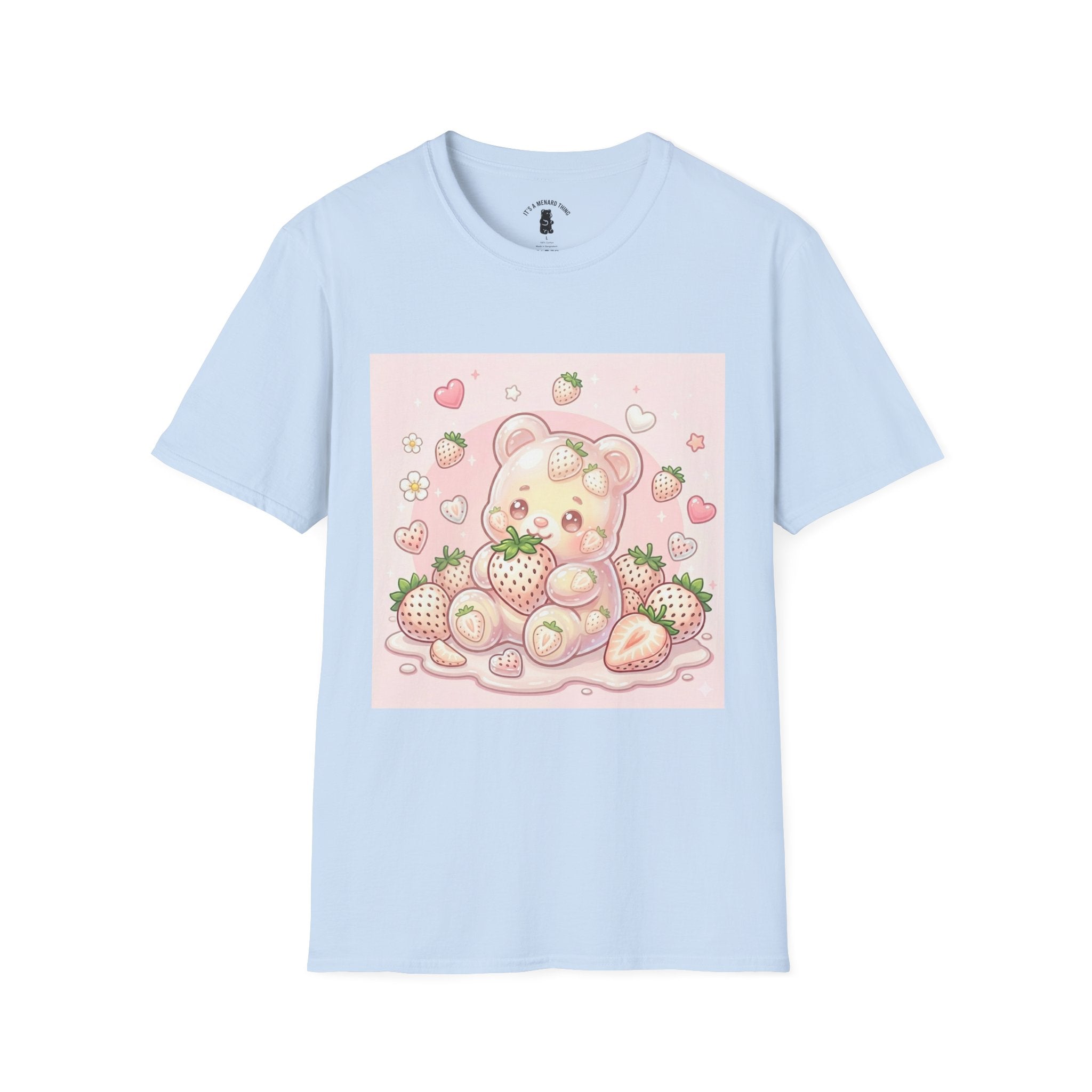 Exotic White Strawberry Oozy Bear Friend — Kawaii Fruit Design