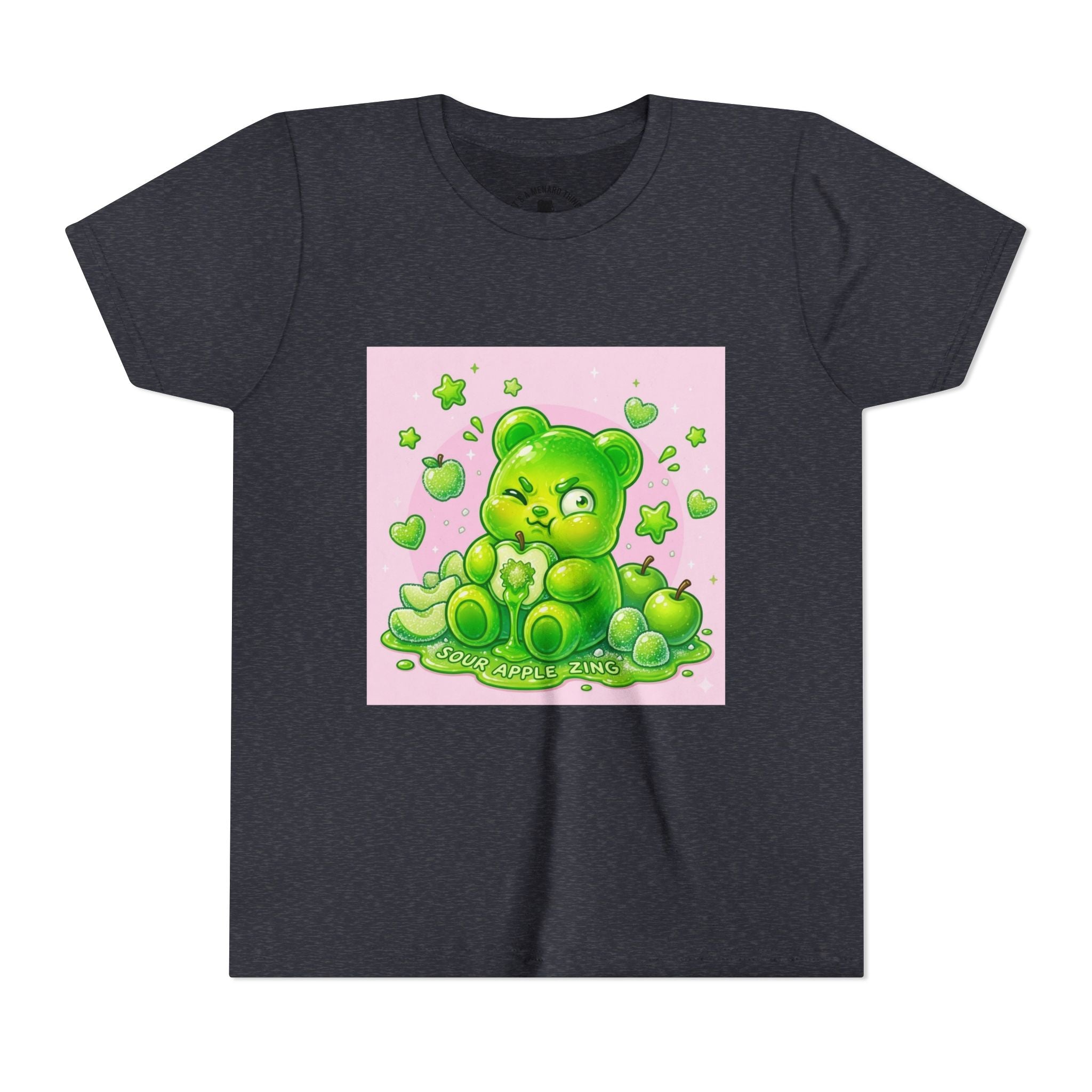 Neon Green Sour Apple Gooey Gummy Bear Graphic Youth Shirt