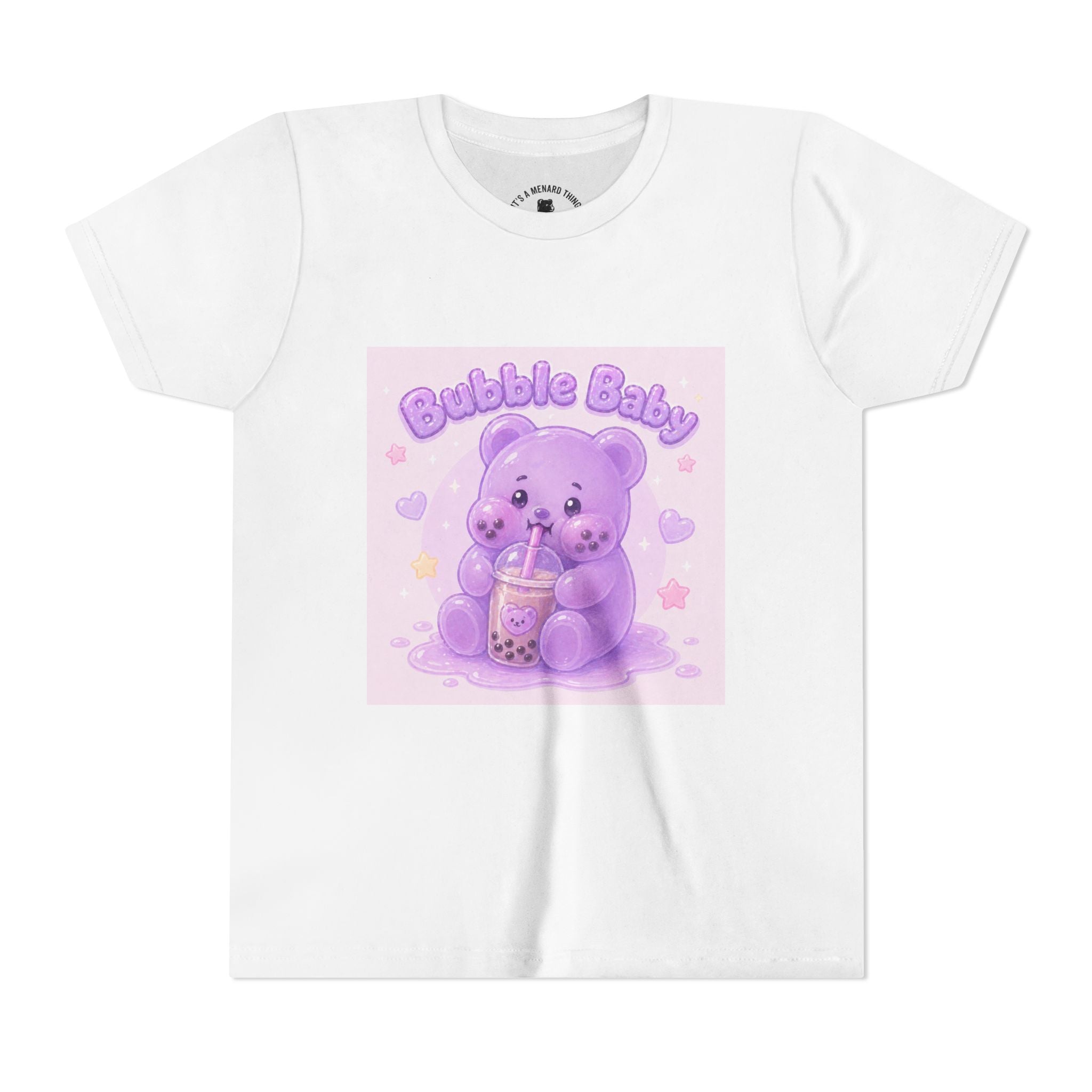 Purple Boba Tea Gooey Gummy Bear with Boba Milk Tea Kids Shirt