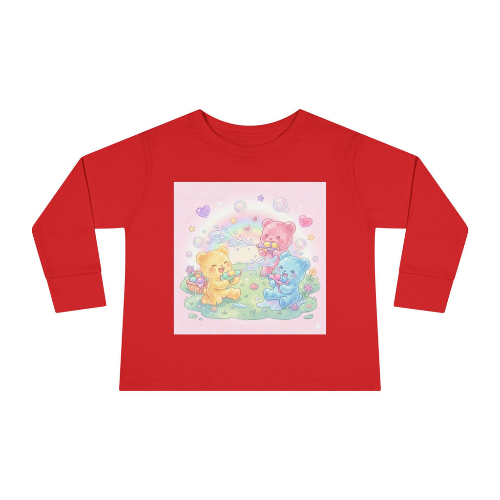 Water War Play time, Oozy Bear Group Gummy Friends- Graphic Long Sleeve Shirt