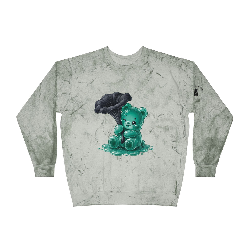 Black Trumpet Mushroom, Pretty Teal Gooey Gummy Bear-Kawaii Graphic Sweatshirt