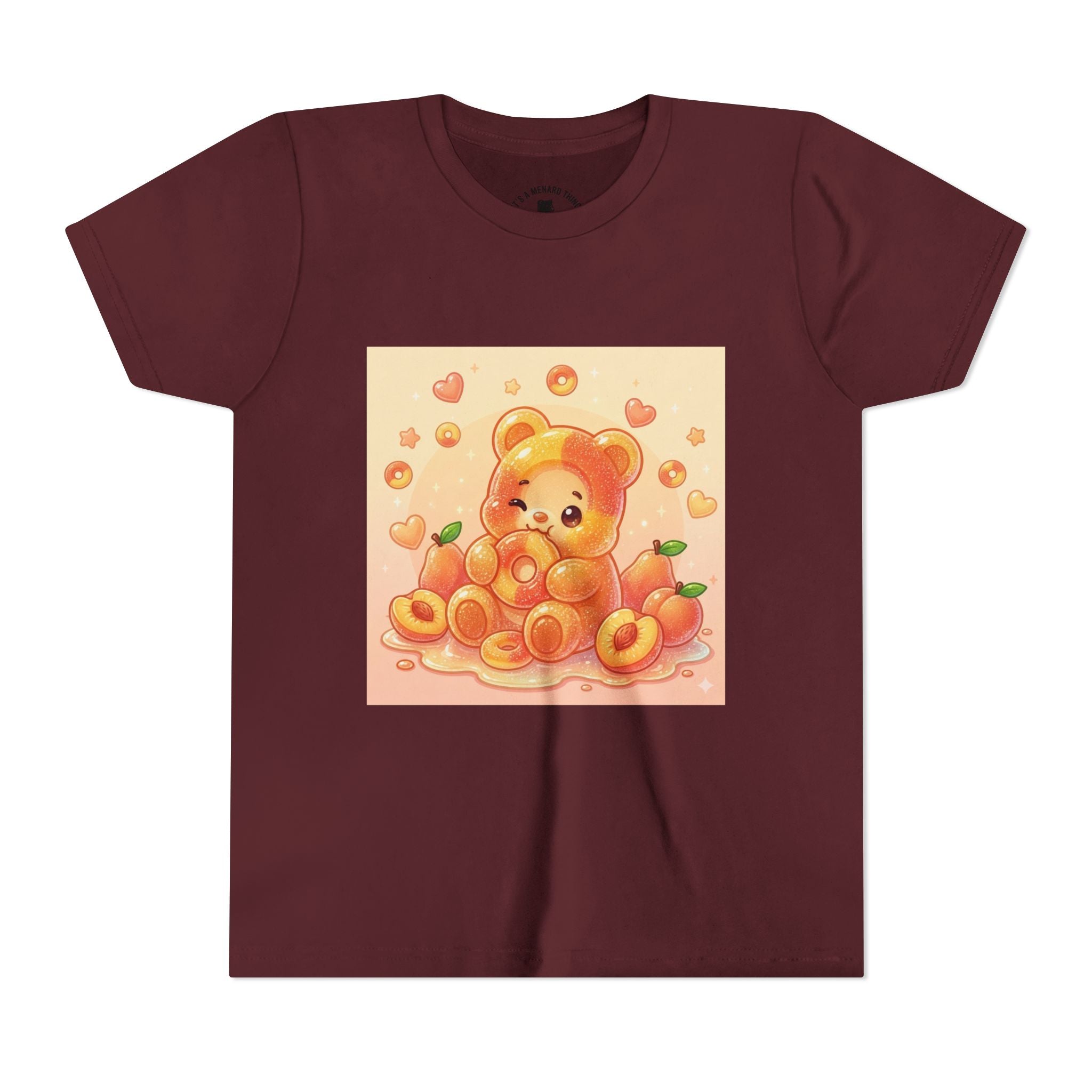 Peach Ring Gooey Gummy Bear Kids Short Sleeve Shirt