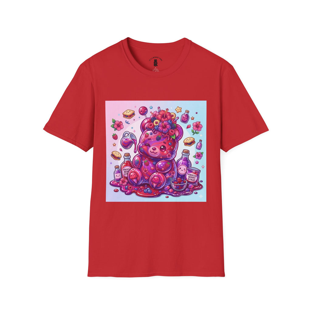 Hibiscus and Mixed Berry Jam, Exotic fruit Flower Gooey Gummy — Kawaii Illustrated T-Shirt