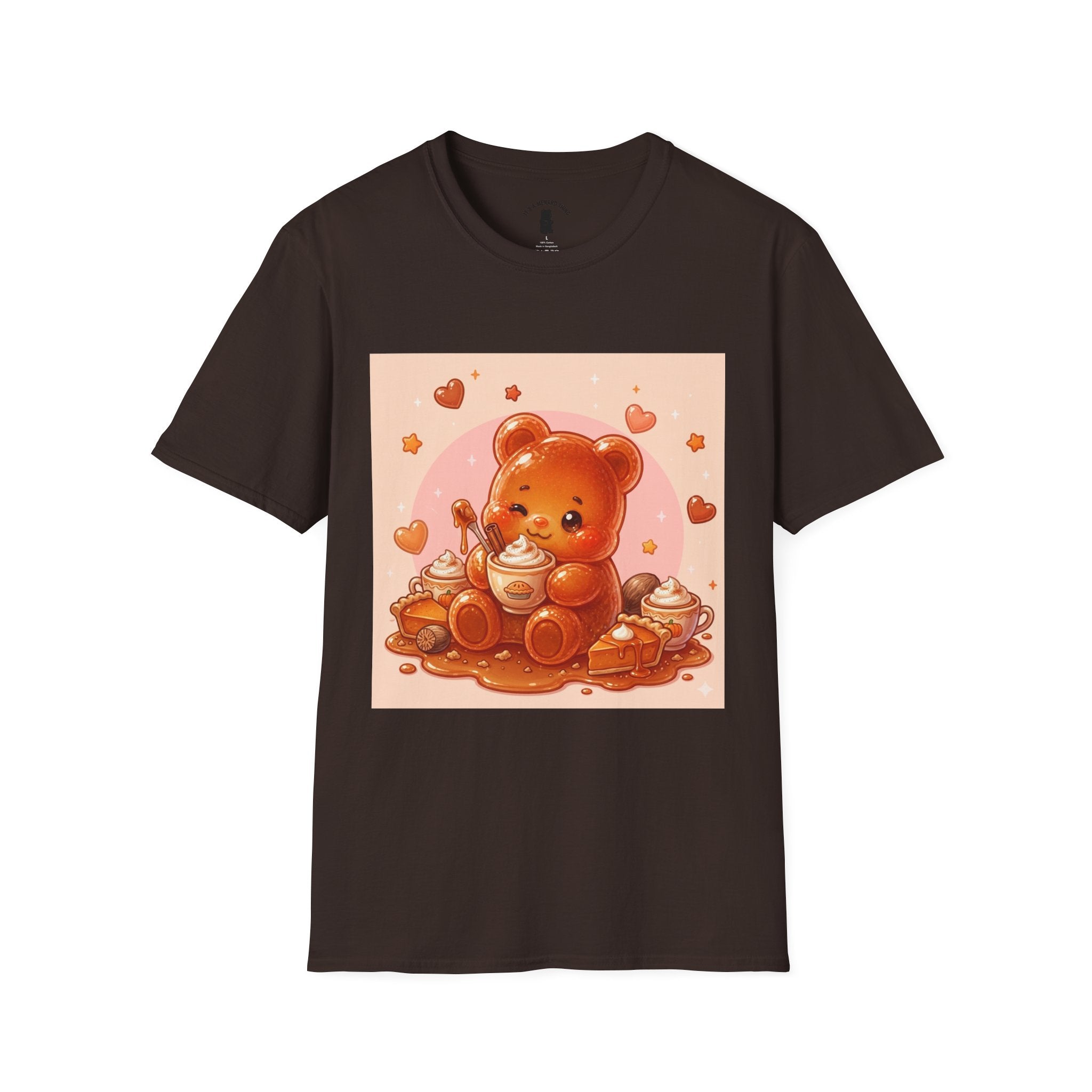 Pumpkin Spice Latte Time, With Pie and Love Gooey Gummy Bear — Kawaii Graphic Tee