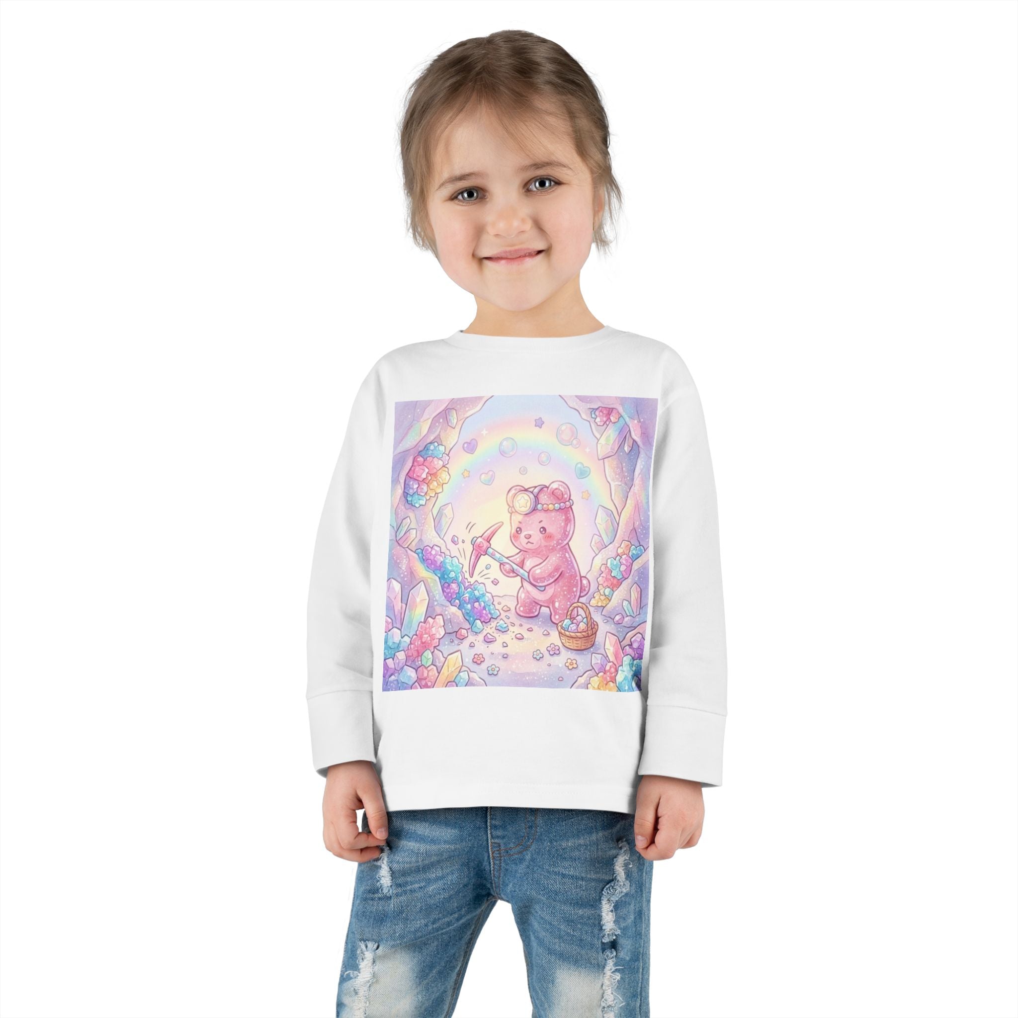 Rock Candy Minor, Pink Oozy Bear Gummy Friend- Graphic Long Sleeve Shirt