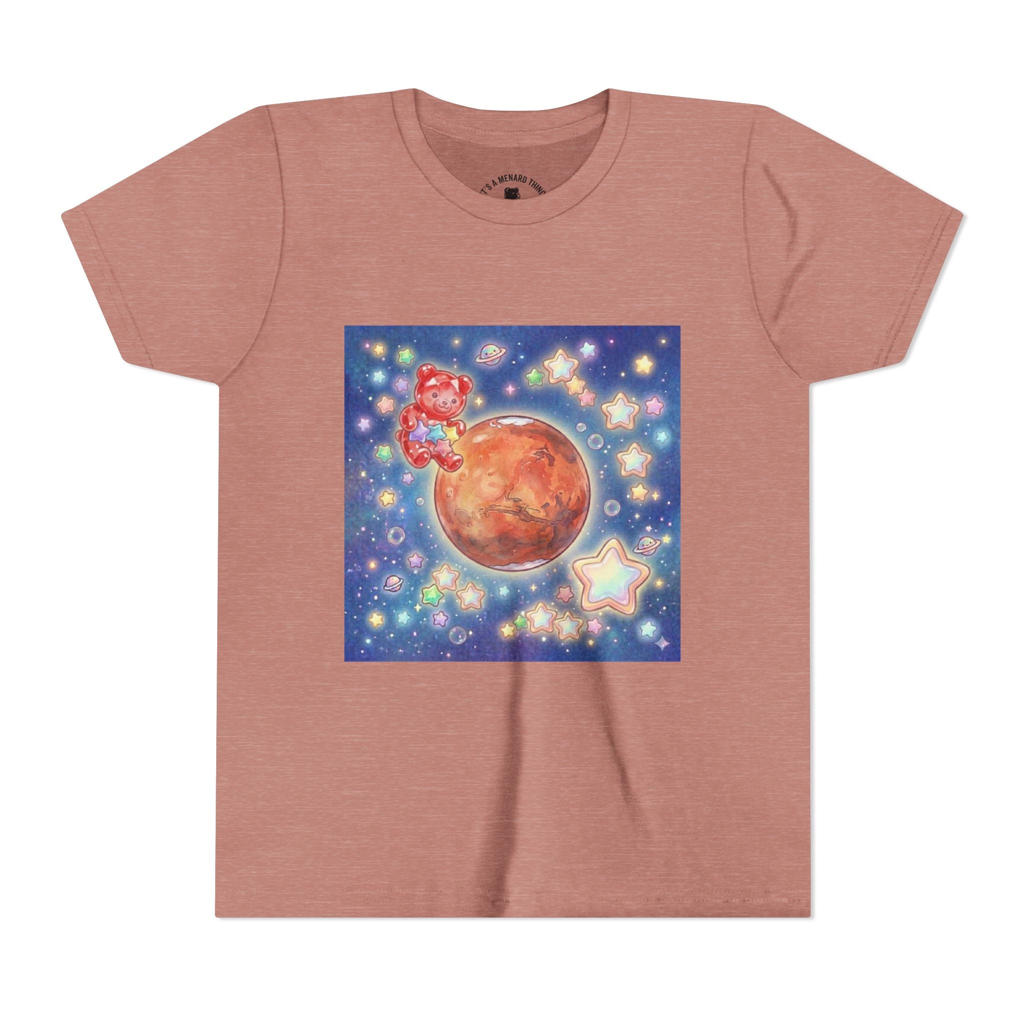 Look to Mars, Red Gooey Crystal Gummy Bear- Galaxy Graphic Youth T-Shirt