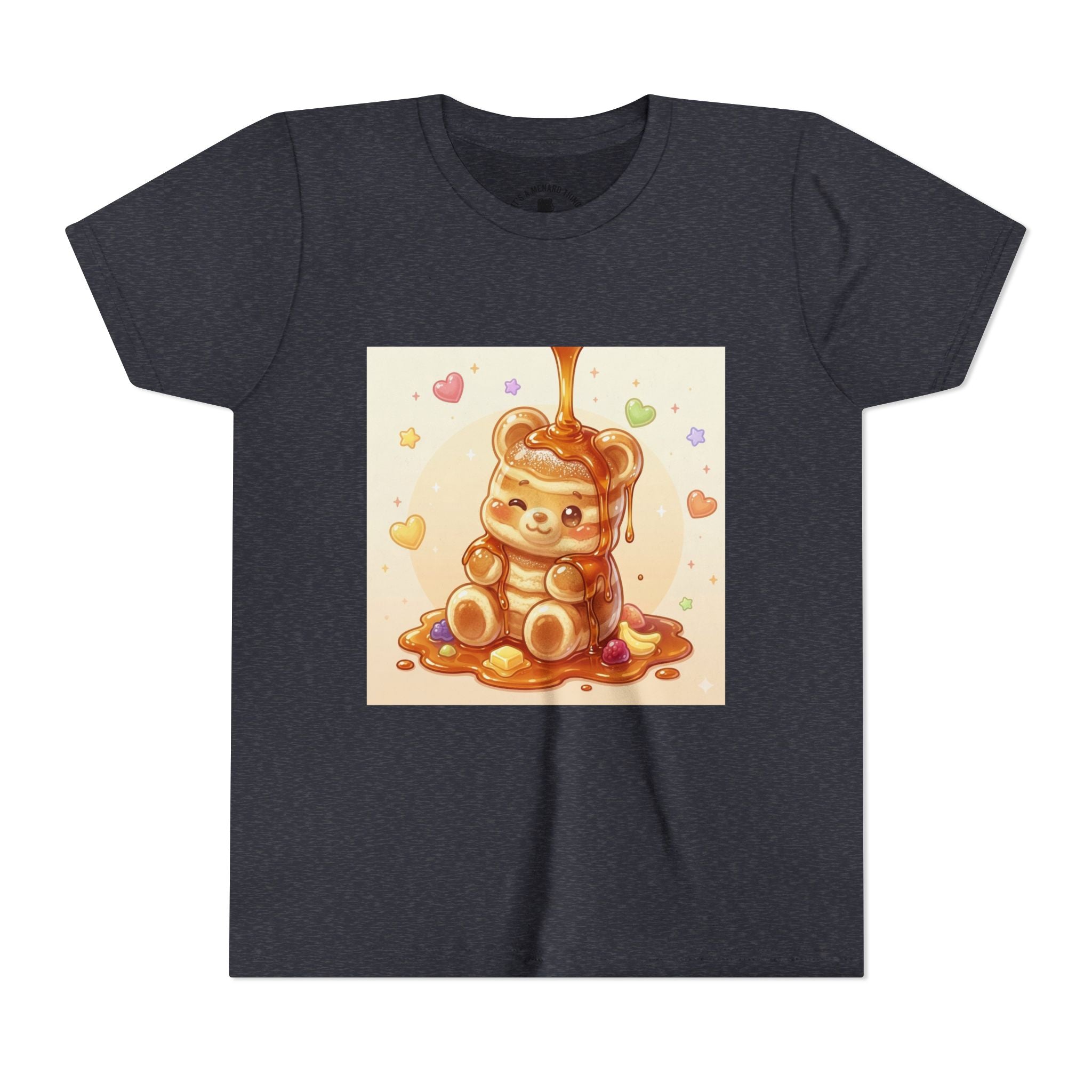 Fluffy Thick Gooey Gummy Pancake Bear Youth T-Shirt