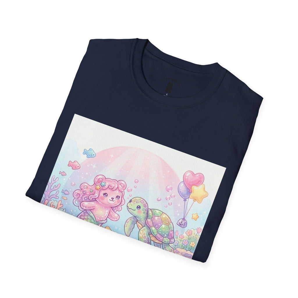 Pink Gummy Mermaid & Turtle friend, Gooey Gummy Freinds- Kawaii Graphic T-Shirt