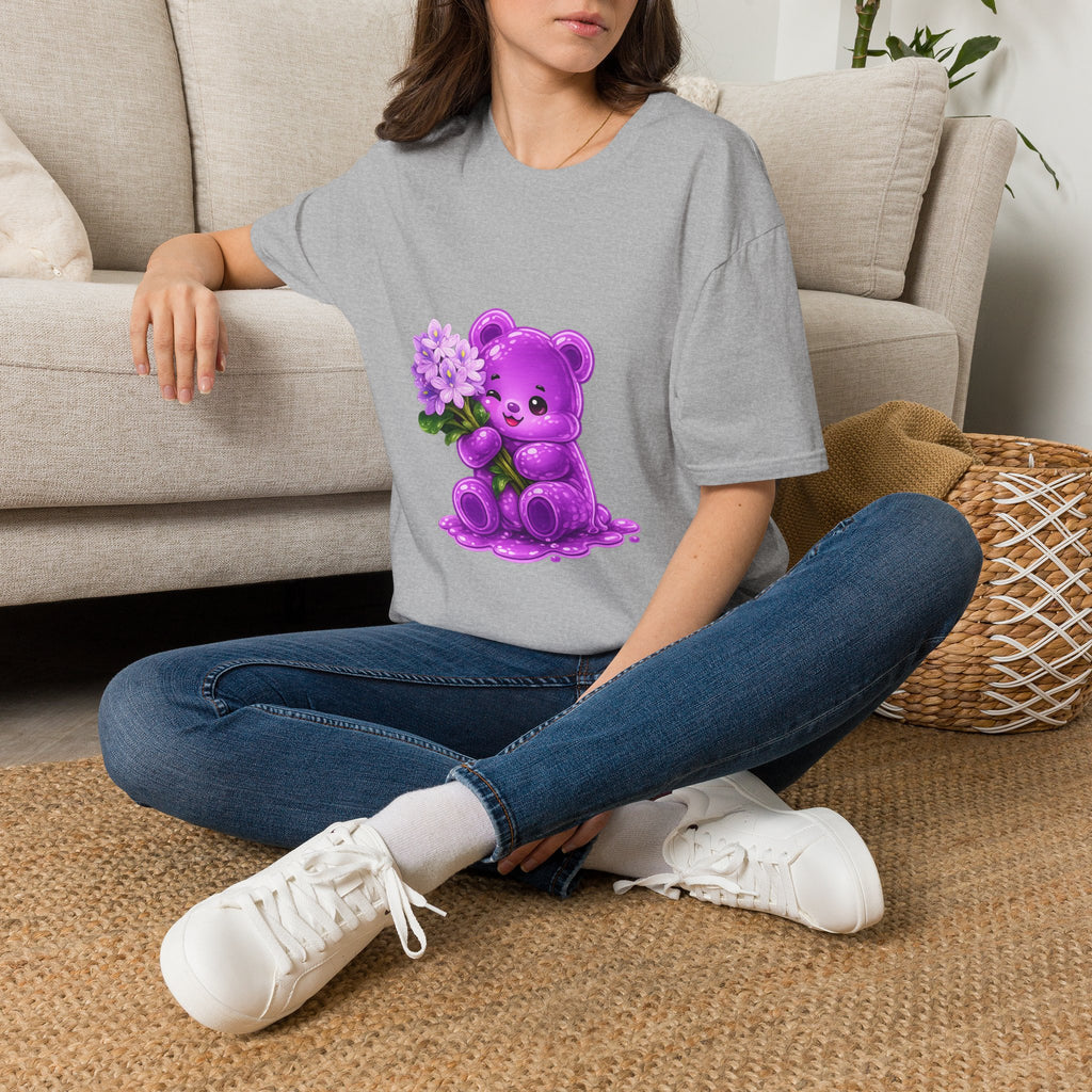 Purple Flower Cluster, Oozy Bear Friend Flower Addition- Graphic Shirt