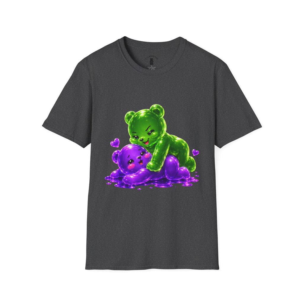 Wrestling Around, Special Neon Addition Oozy Bear Gummy Couple- Graphic Shirt (Adults Only)