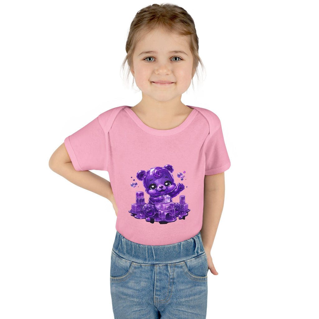 Play Time, Purple Crystal Baby Oozy Bear Gummy Cutie Addition- Graphic Onesie