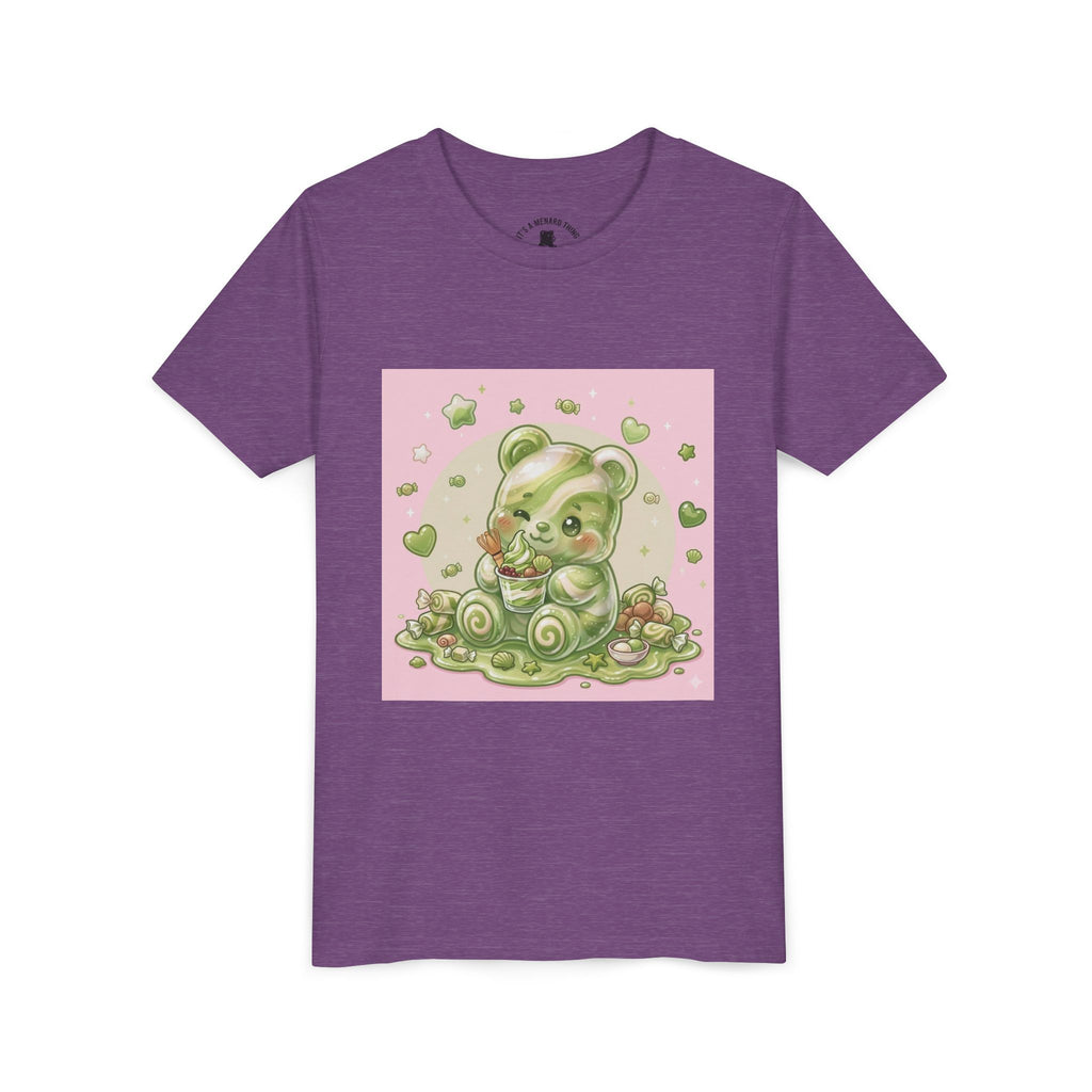 Matcha and Cream Gooey Gummy Bear Graphic Youth T-Shirt