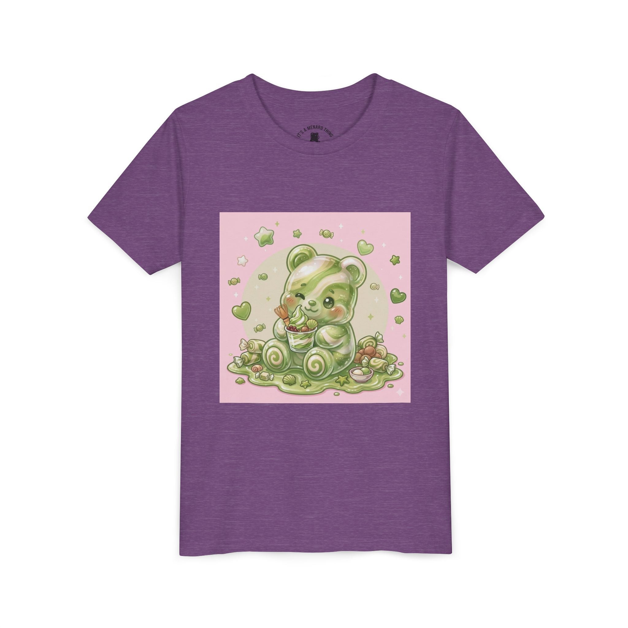 Matcha and Cream Gooey Gummy Bear Graphic Youth T-Shirt