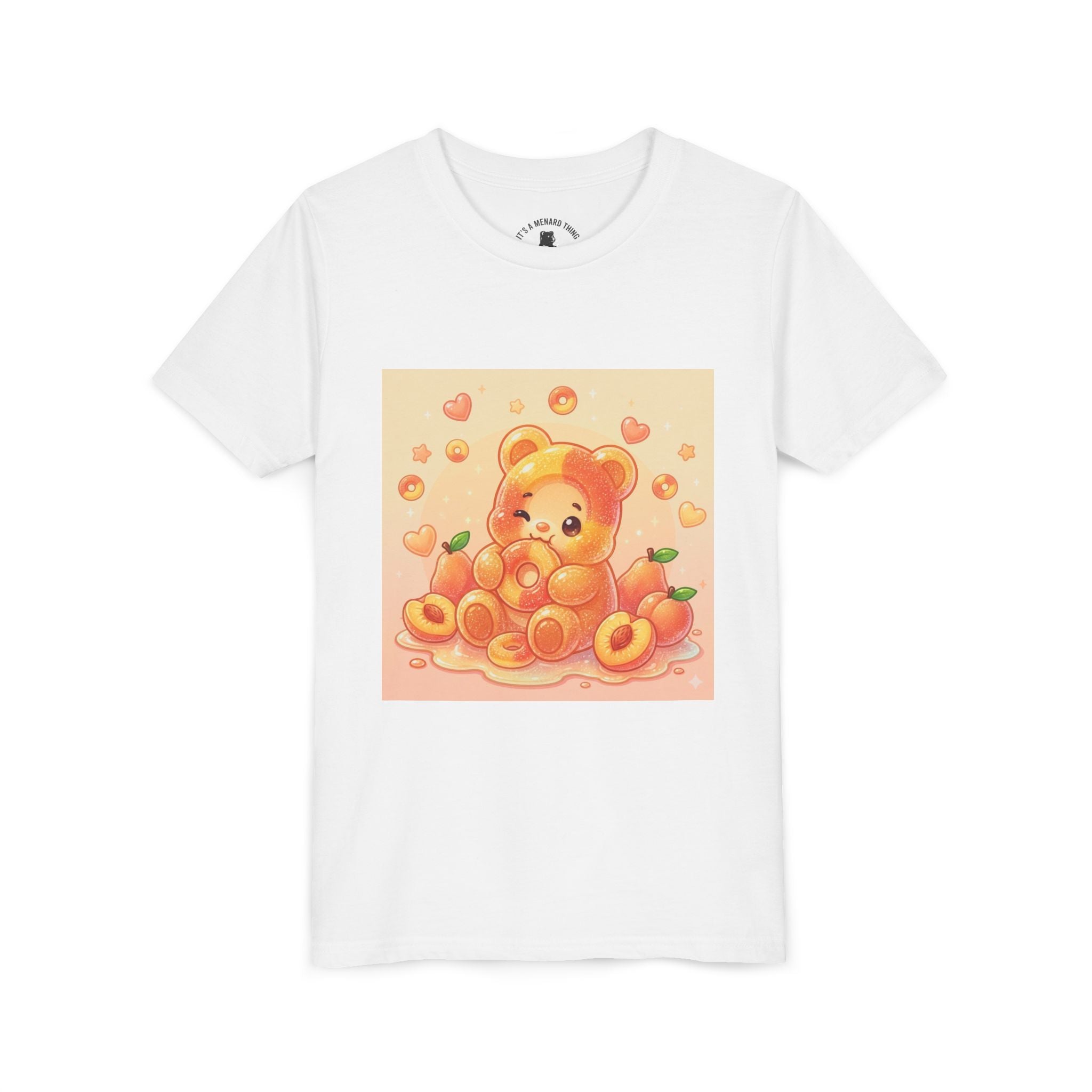 Peach Ring Gooey Gummy Bear Kids Short Sleeve Shirt
