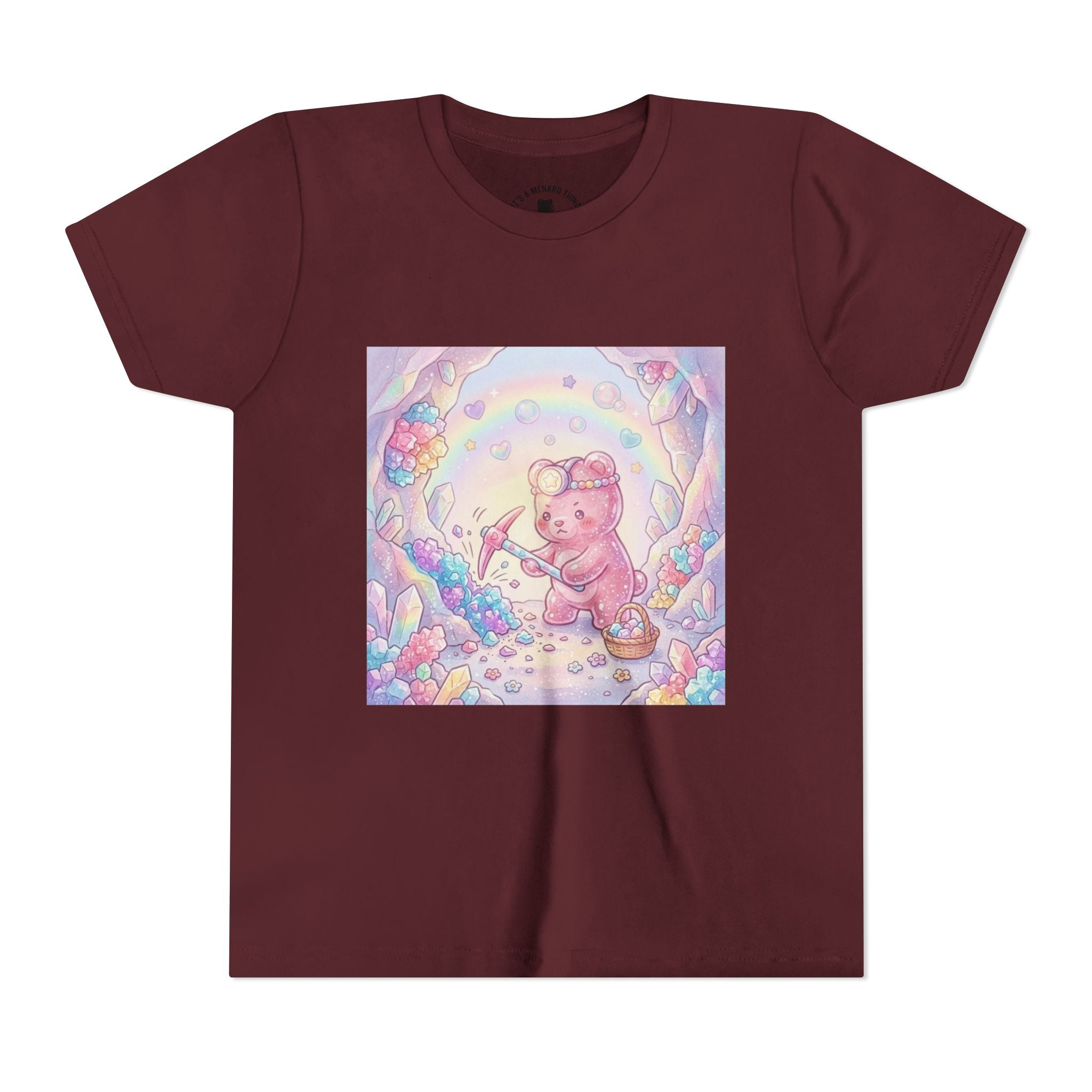 Digging for Crystal Candy Pink Gooey Gummy Bear Illustration