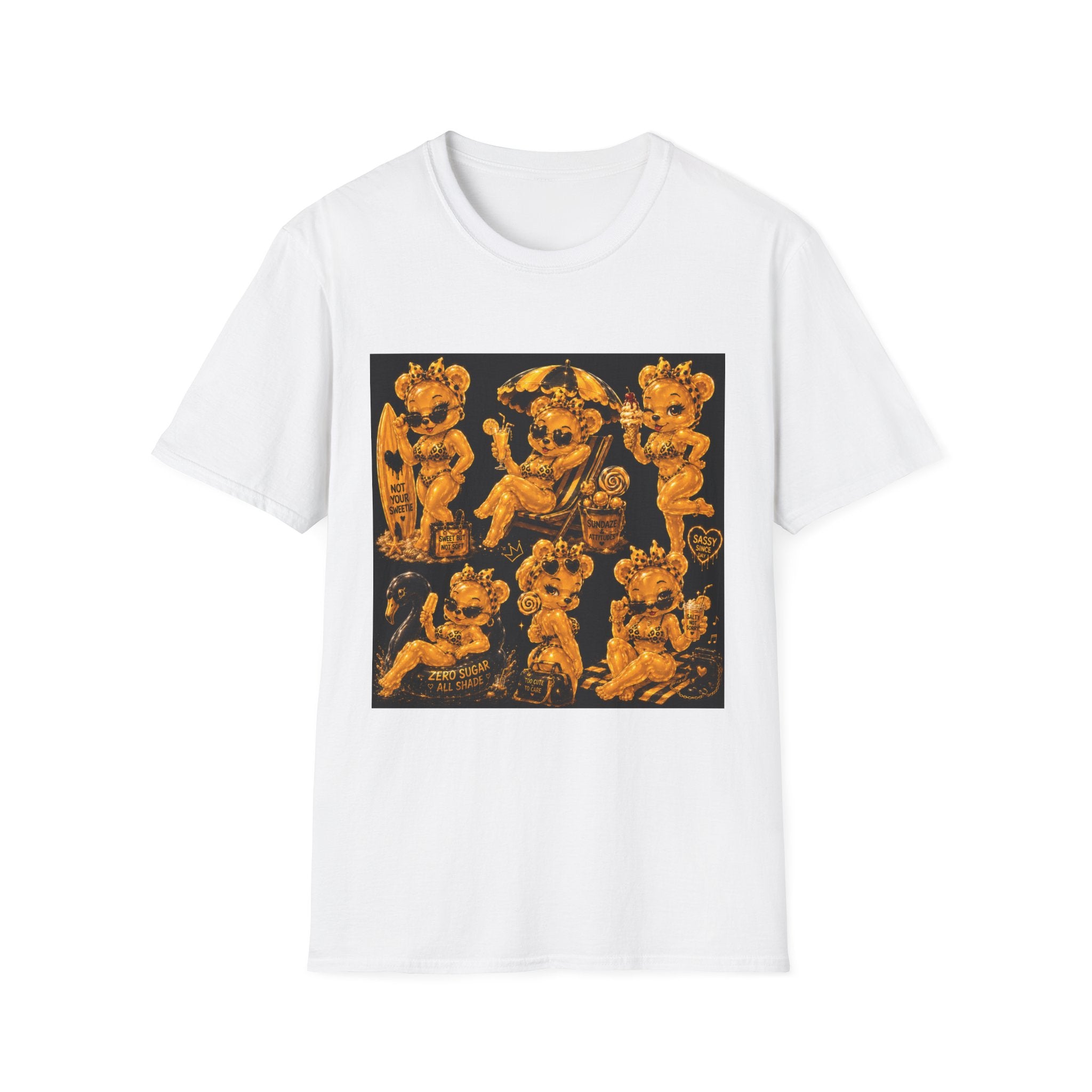 Vintage Style Oozy Bear Beach Babe Pin Up- Adult Graphic Shirt (18+)