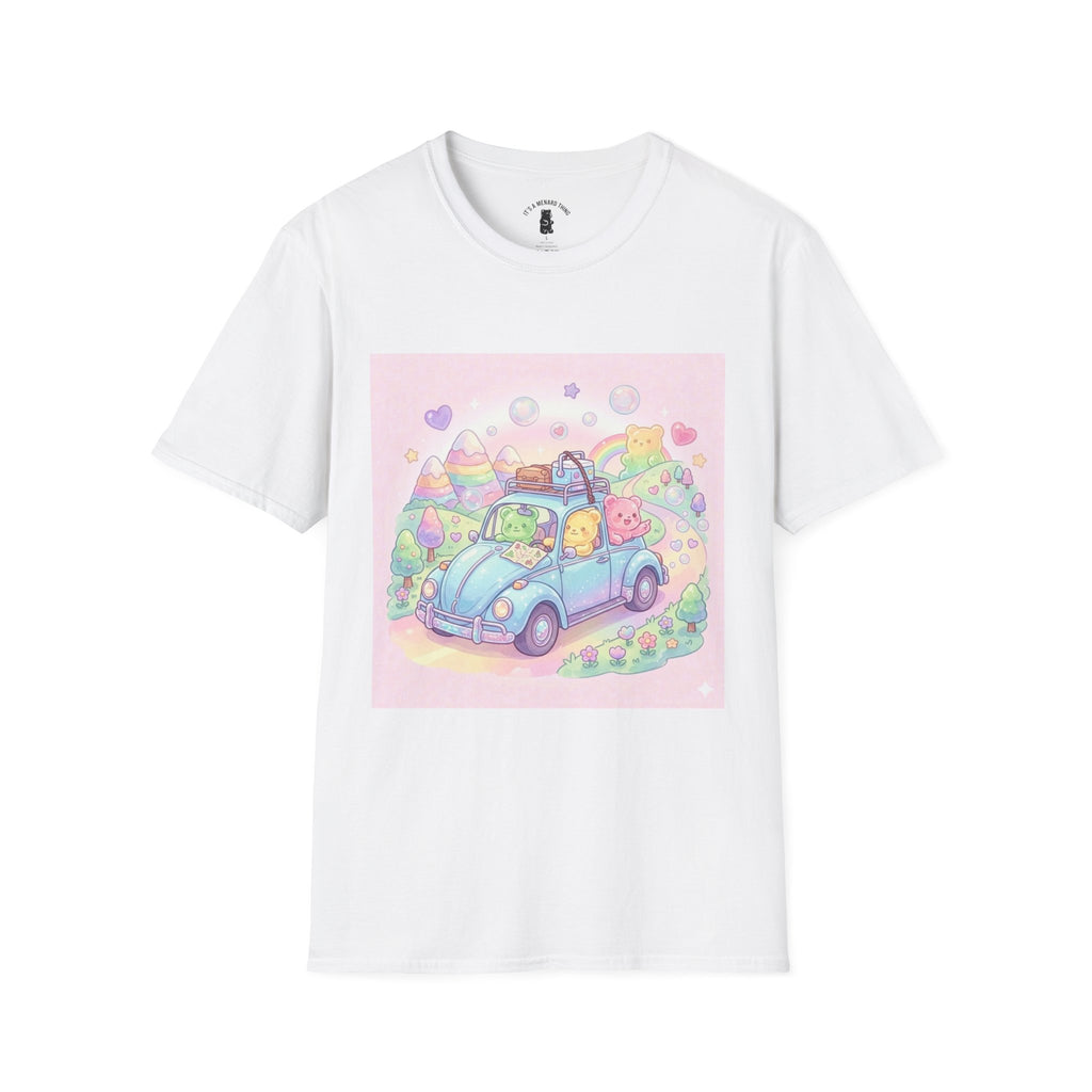 Buggy Road trip, Gooey Gummy Friends Adventure — Kawaii Graphic T-Shirt