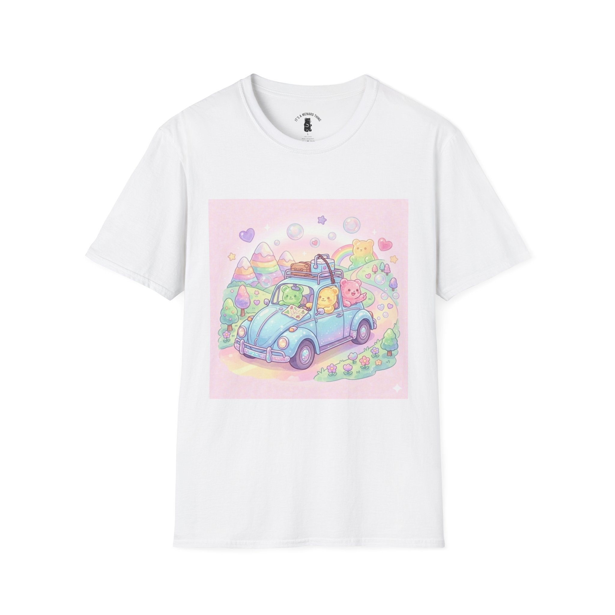 Buggy Road trip, Gooey Gummy Friends Adventure — Kawaii Graphic T-Shirt