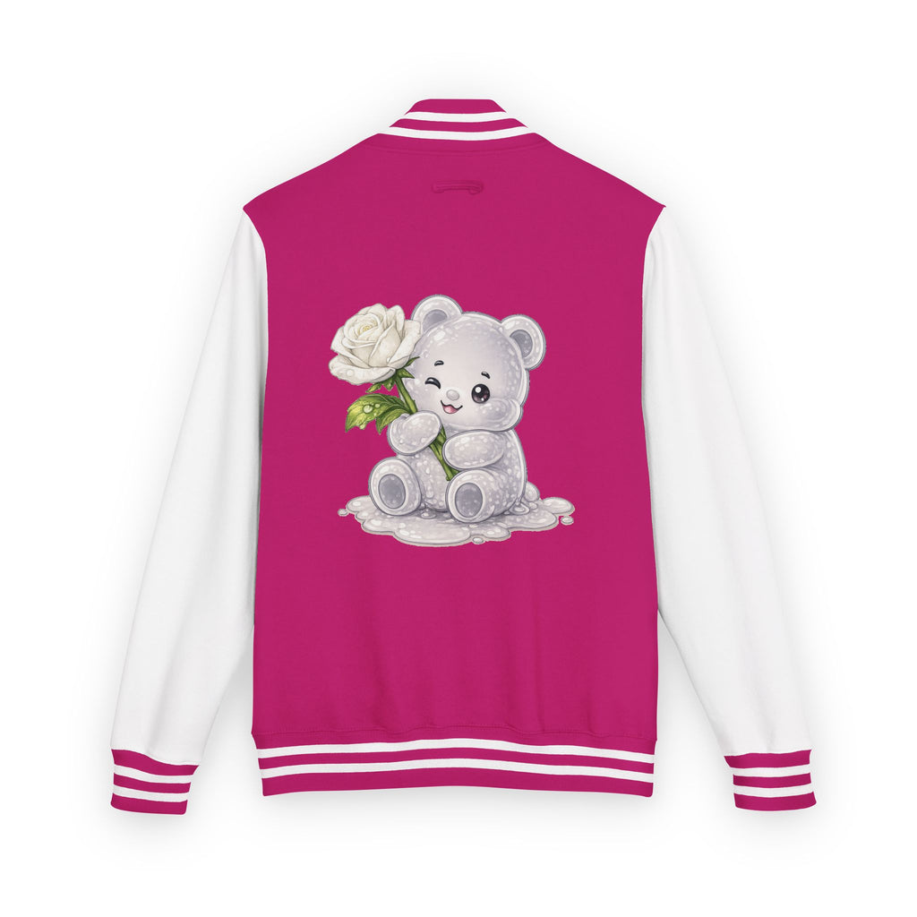 Blooming White Rose, Gooey Gummy Bear Friend- Kawaii Graphic Jacket