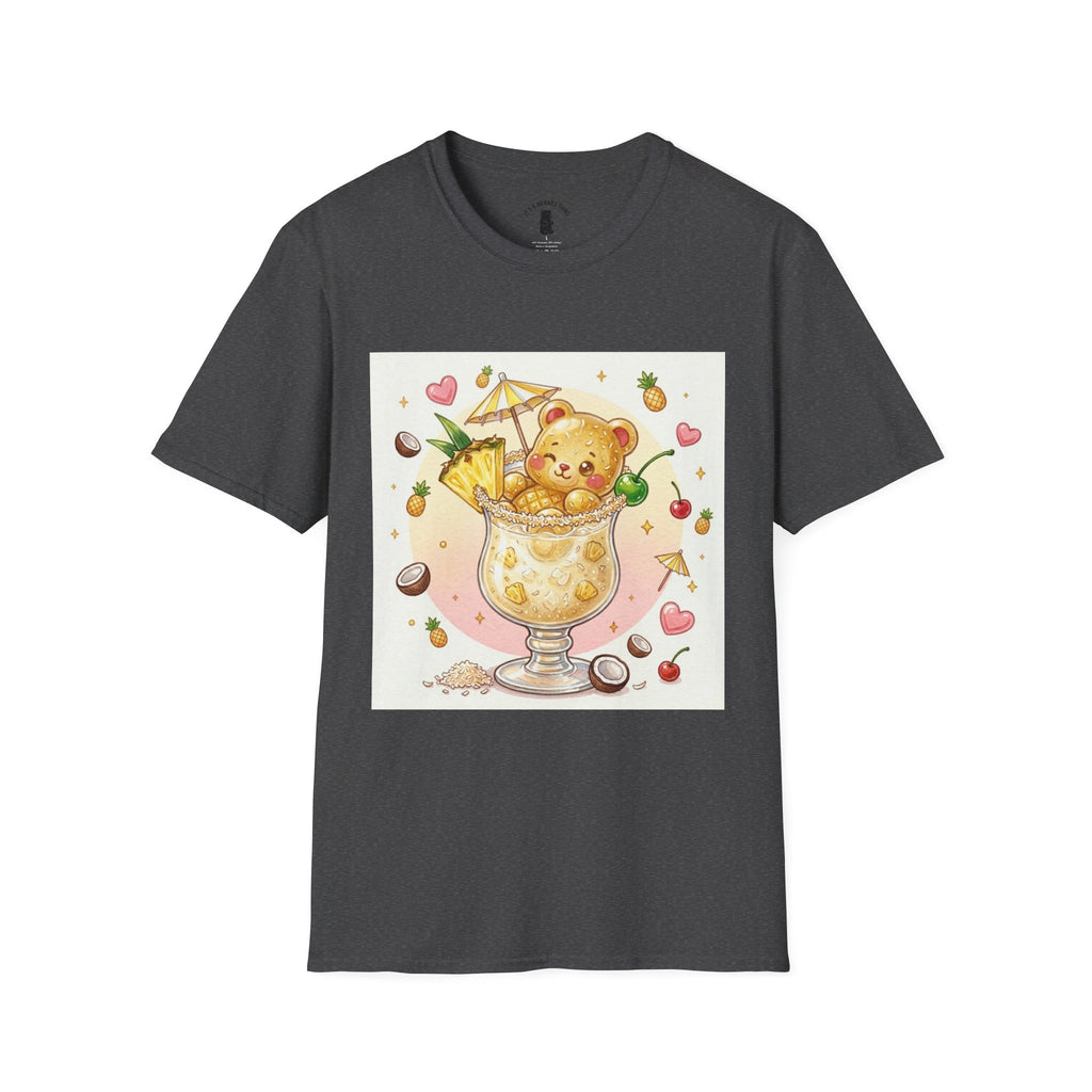 Pina Colada on the Beach, Boozy Gooey Gummy Bear- Kawaii Graphic T-Shirt