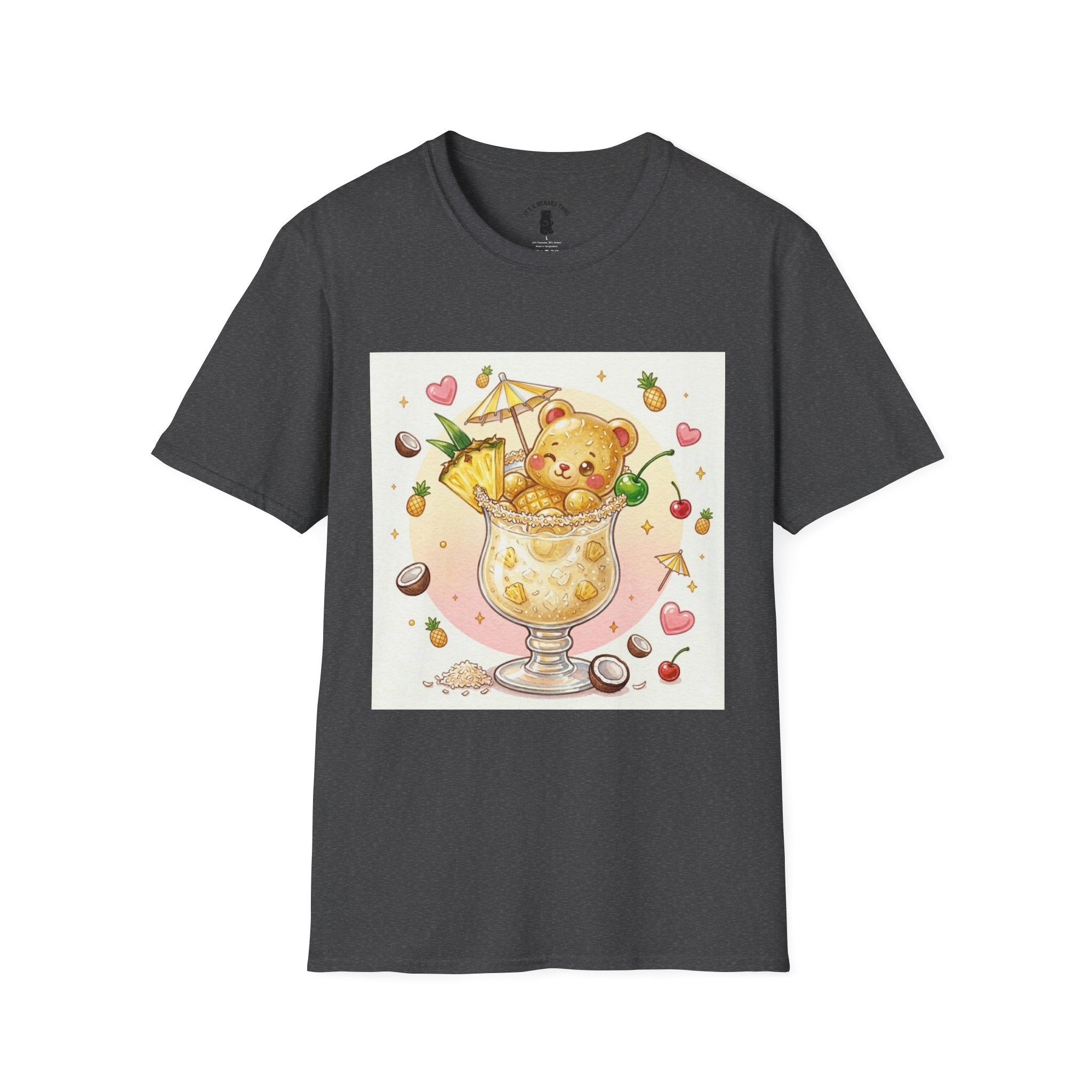 Pina Colada on the Beach, Boozy Gooey Gummy Bear- Kawaii Graphic T-Shirt