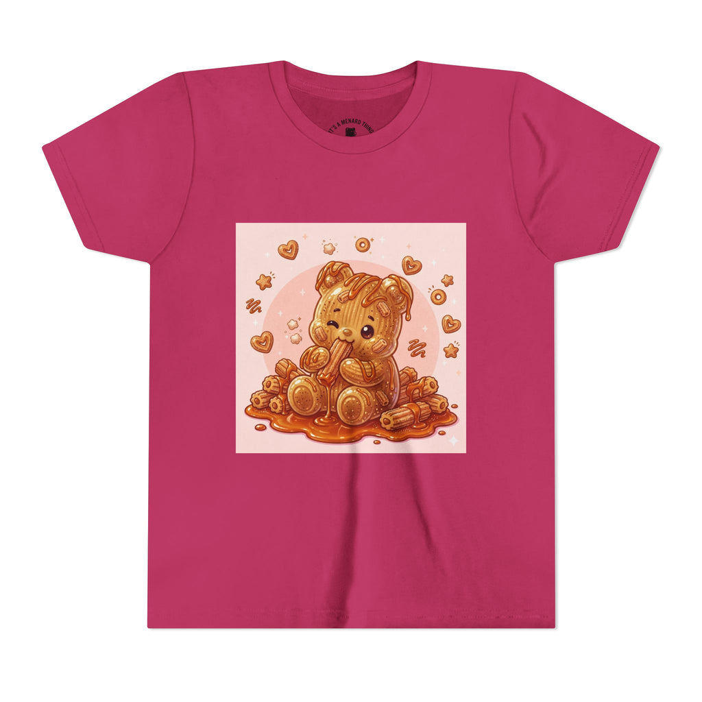 Churro & Dulce de Leche Drizzle Gooey Gummy Bear Graphic Youth T-Shirt