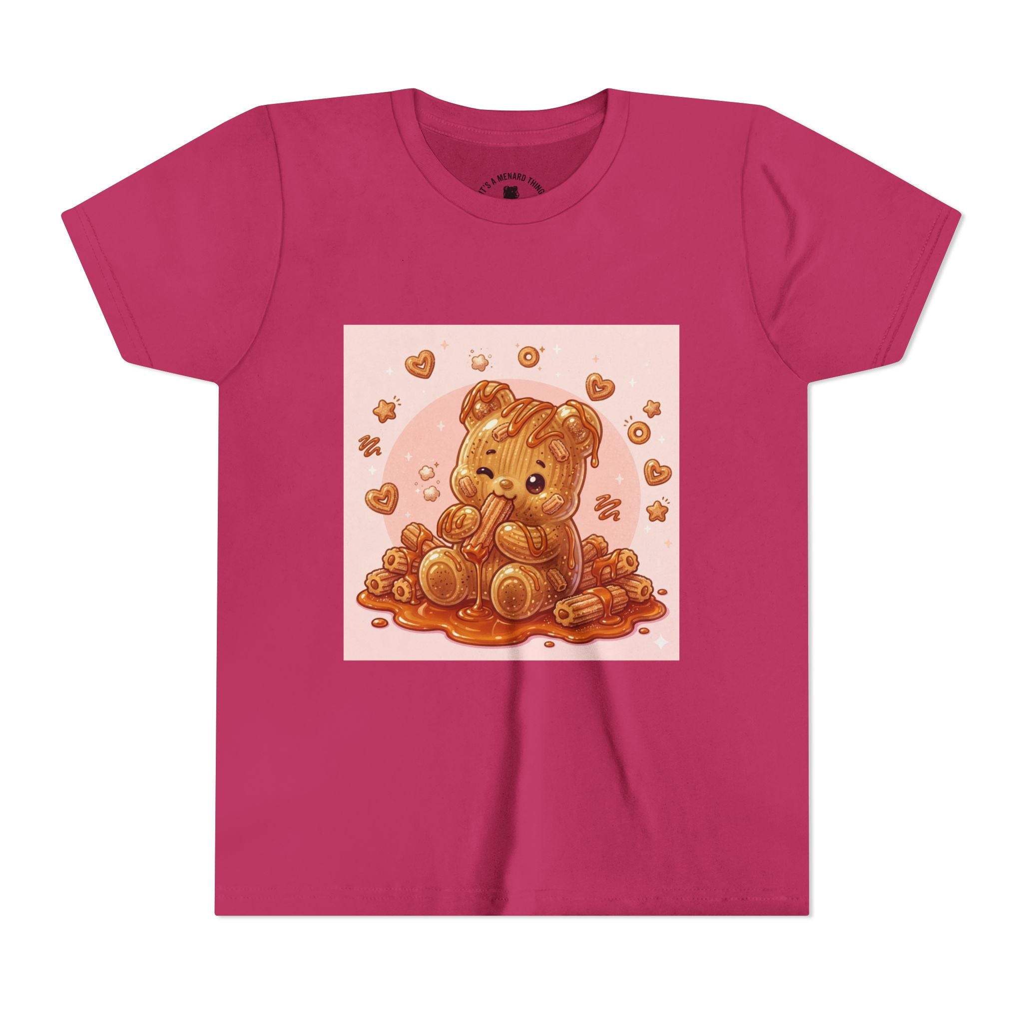 Churro & Dulce de Leche Drizzle Gooey Gummy Bear Graphic Youth T-Shirt
