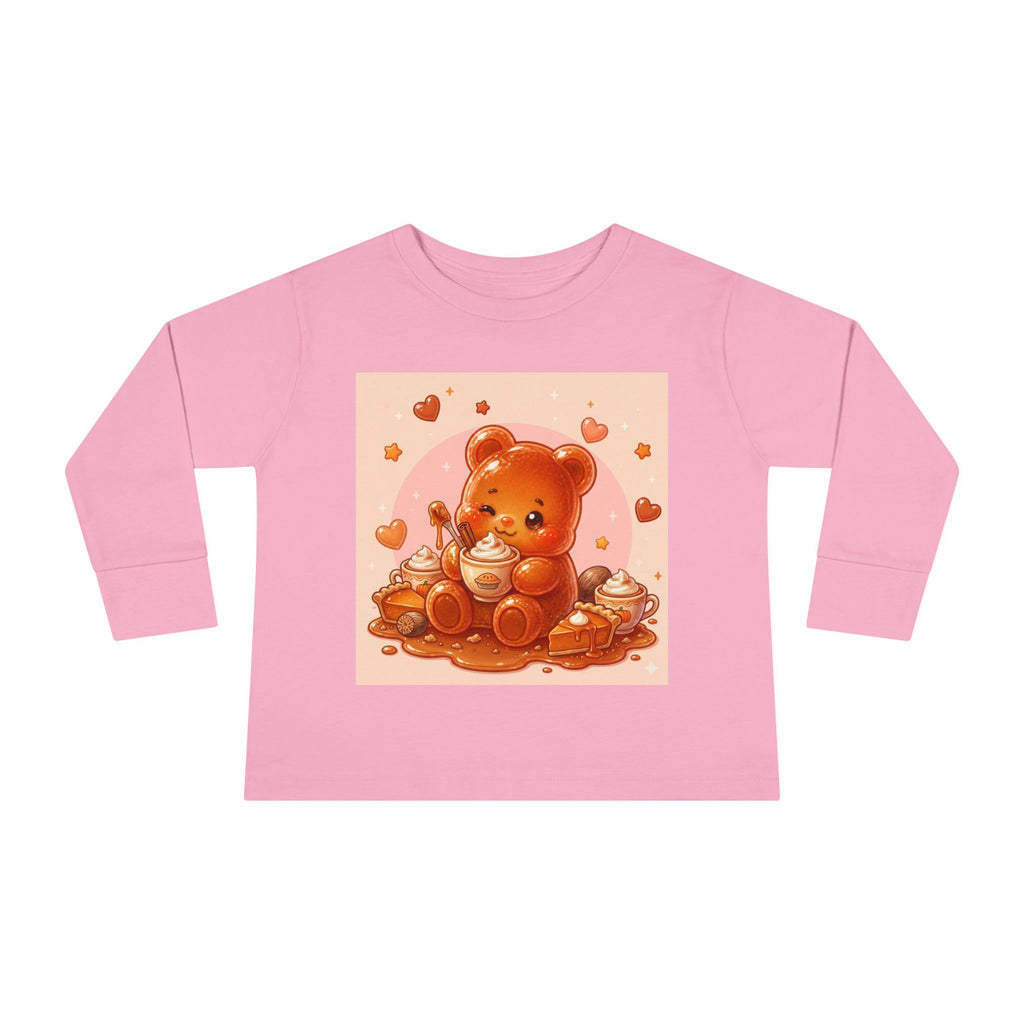 Sweet Pumpkin & Spiced Latte, Oozy Bear Gummy Friend- Kids Graphic Long Sleeve Shirt