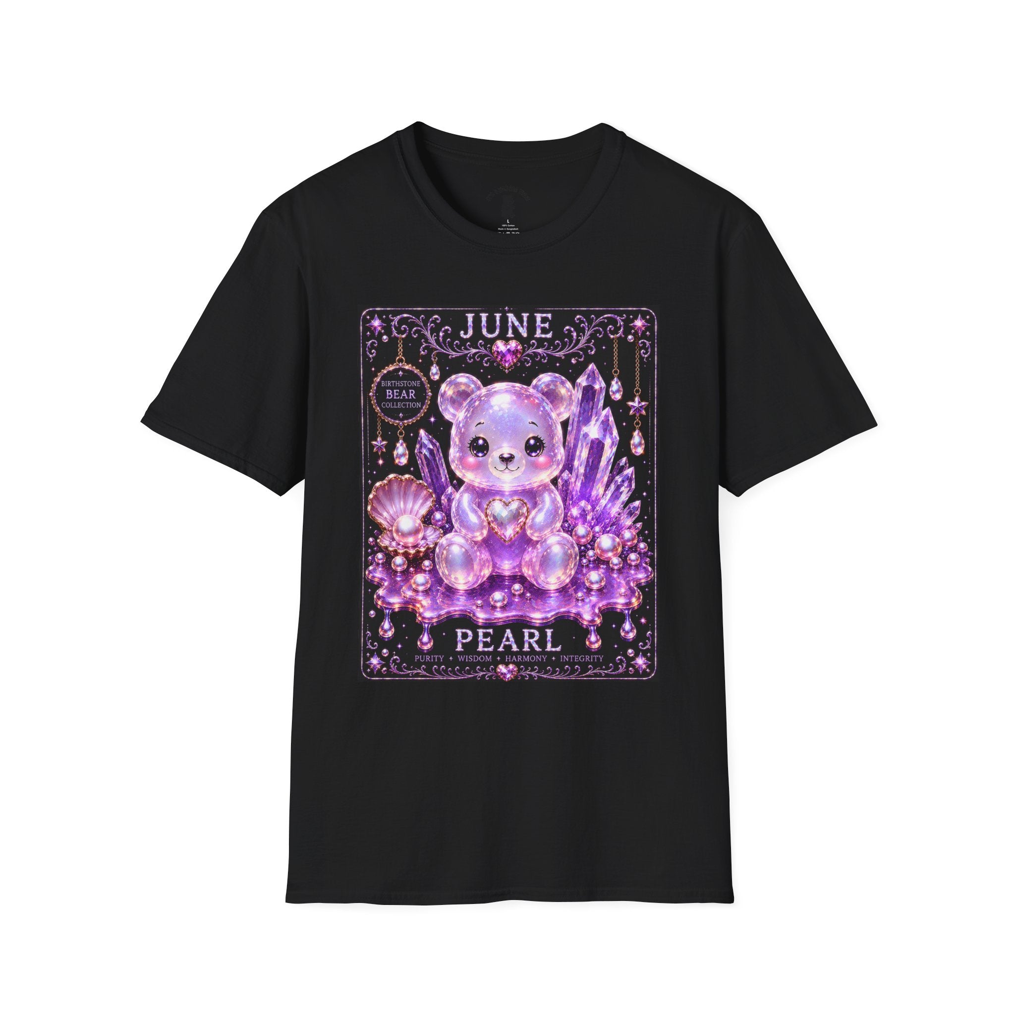 June Birthstone Pearl Crystal Oozy Bears Special Addition- Graphic Shirt