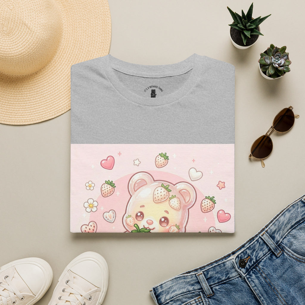 Exotic White Strawberry Oozy Bear Friend — Kawaii Fruit Design