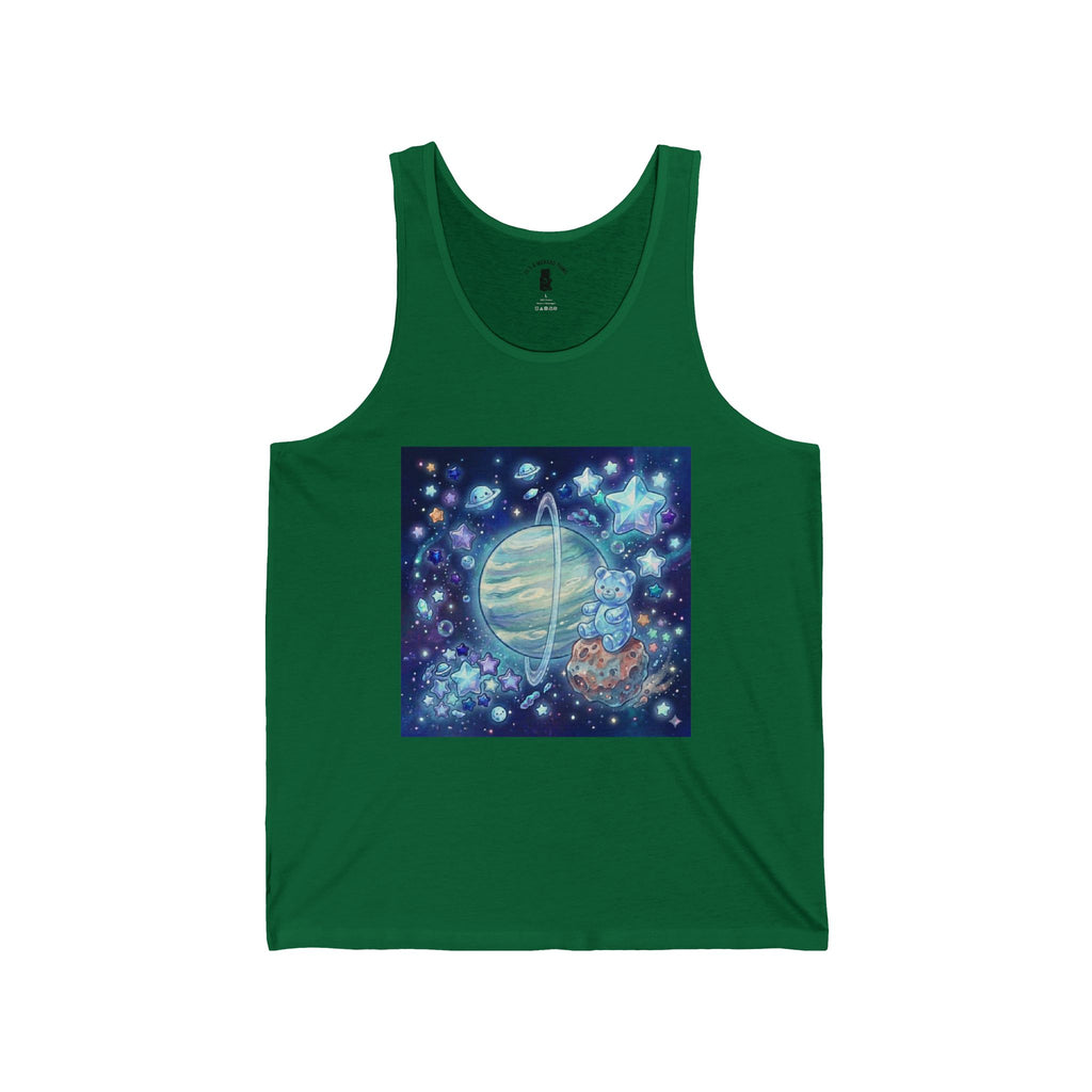 Passing by Uranus, Special Blue Gooey Gummy Bear — Cute Illustration Tank Top