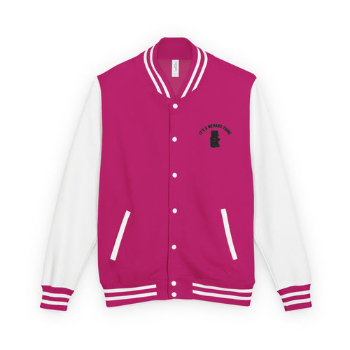 Bleeding Hearts, Pink Gooey Gummy Bear Friend  — Retro Varsity Coat