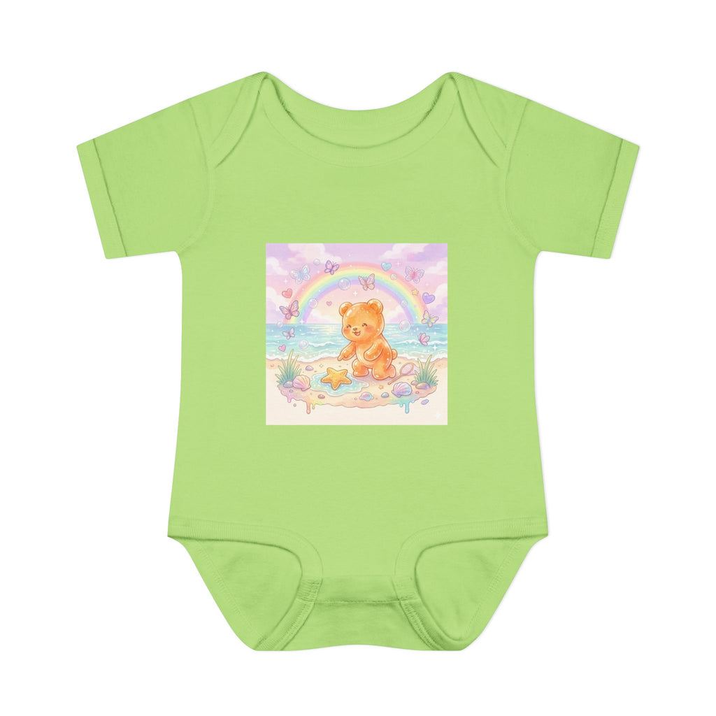Gooey Gummy Beach Bear Rainbow & Starfish - Bodysuit