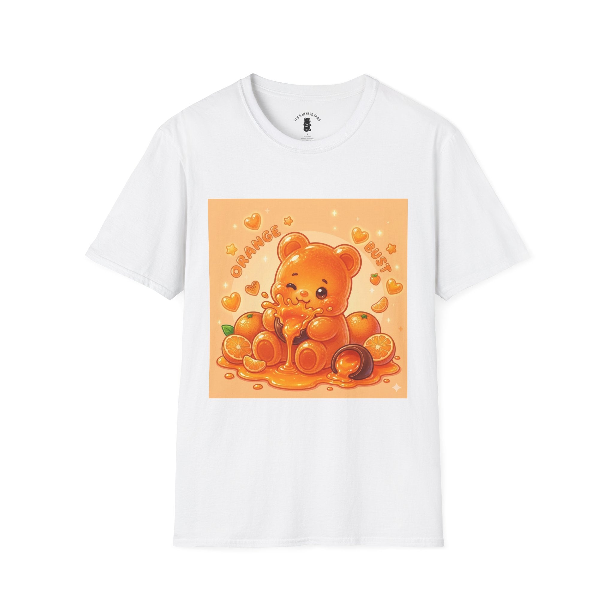 Orange Burst Gooey Gummy Bear T-Shirt —  Kawaii Graphic T-Shirt